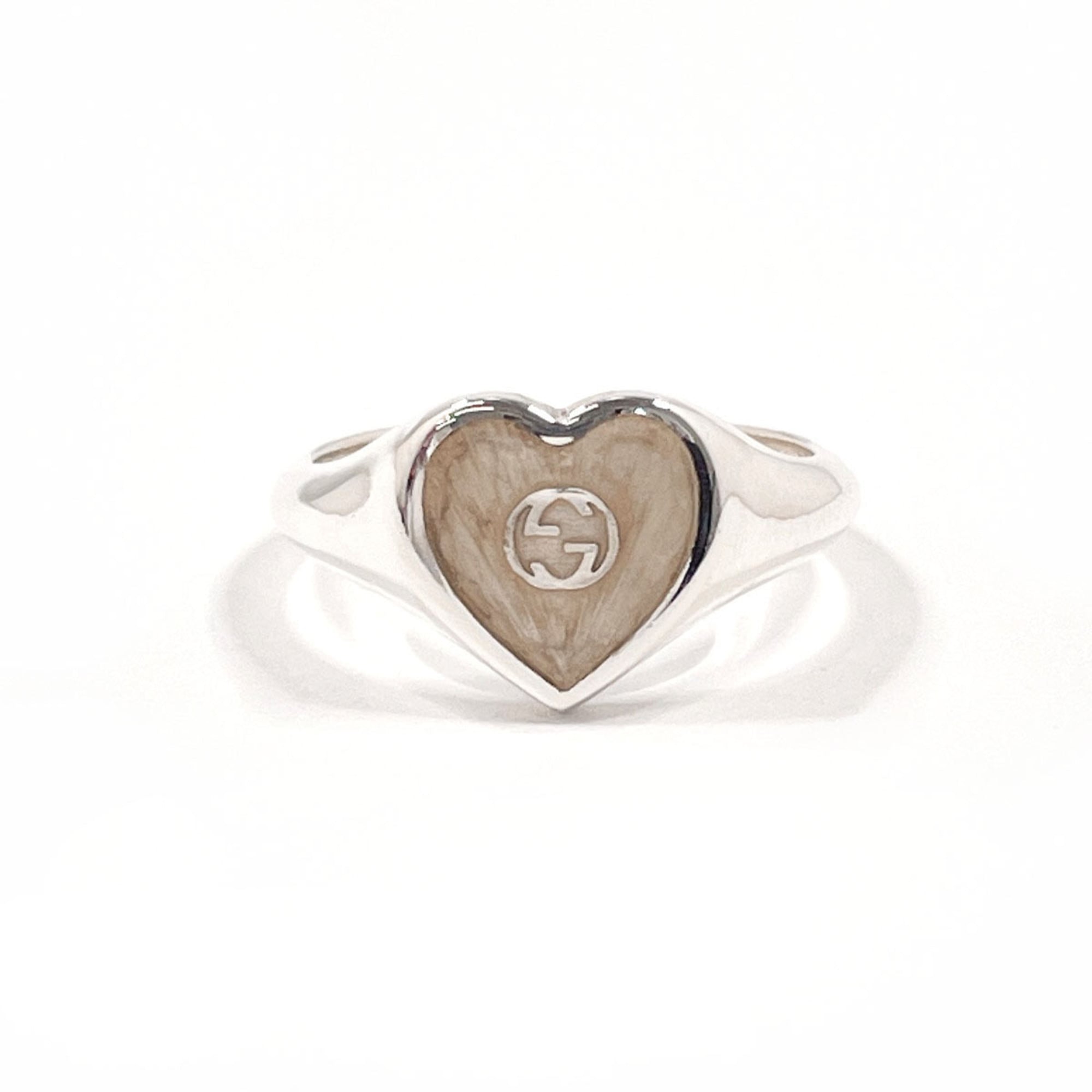 Gucci Silver Enamel Silver 925 Band Ring (Pre-Owned)