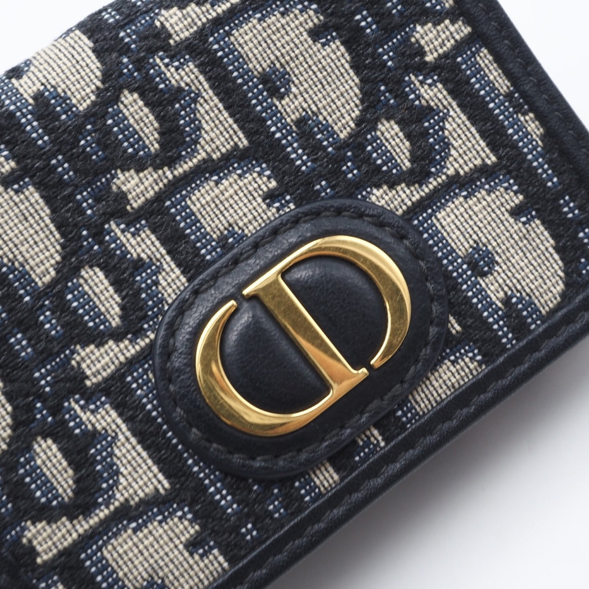 Christian Dior Gray Navy Canvas Wallet (Tri-Fold) (Pre-Owned)