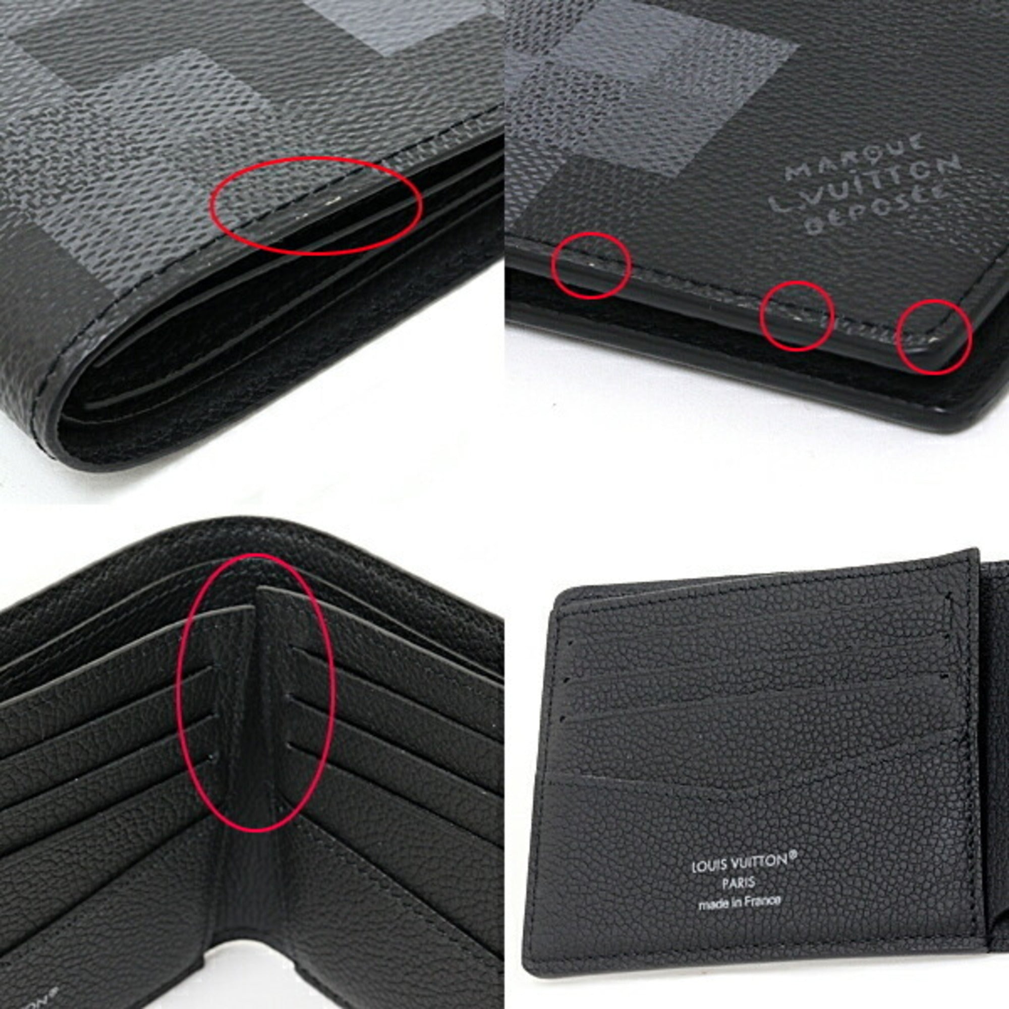 Louis Vuitton Black Canvas Leather Bill Wallet (Bi-Fold) (Pre-Owned)