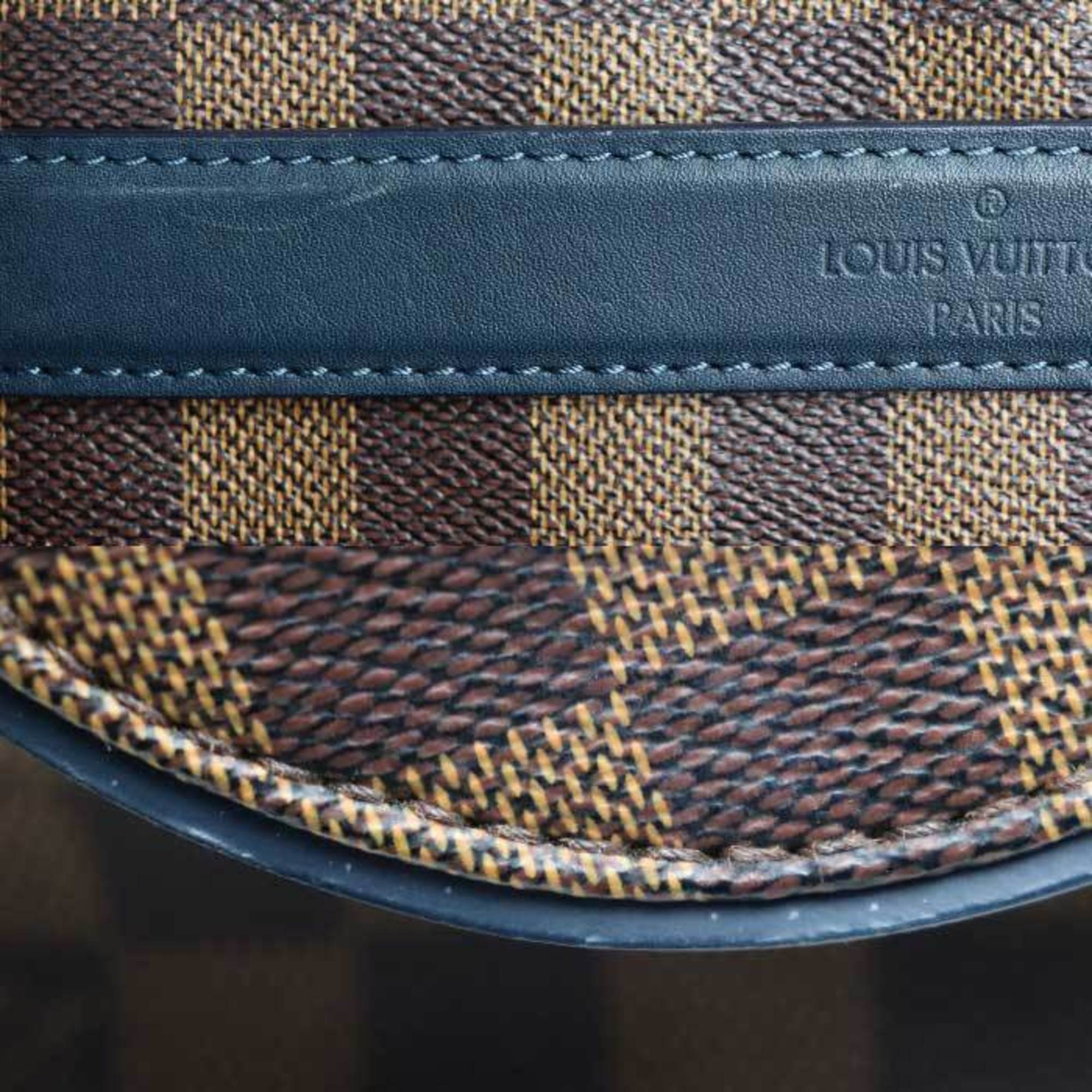 Louis Vuitton Brown Damier Canvas Leather Shoulder Bag (Pre-Owned)