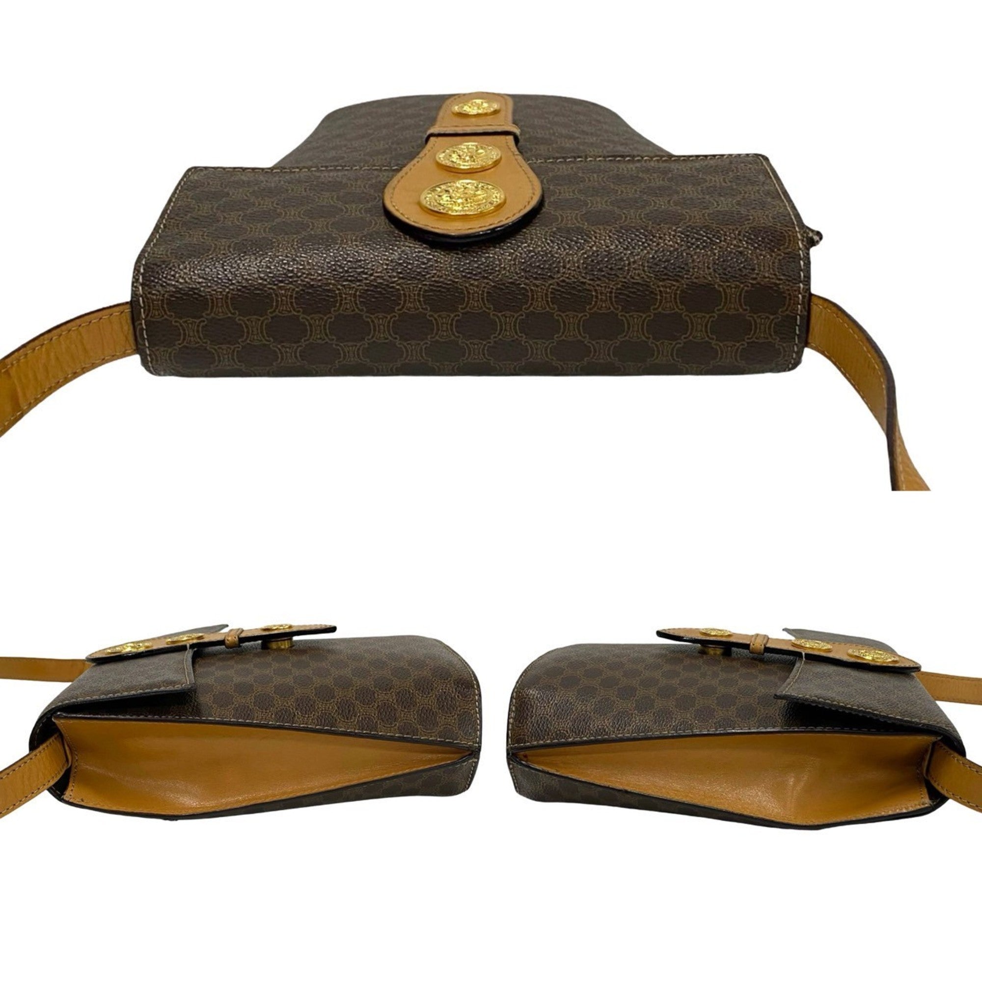 Celine Brown Leather Pvc Shoulder Bag (Pre-Owned)