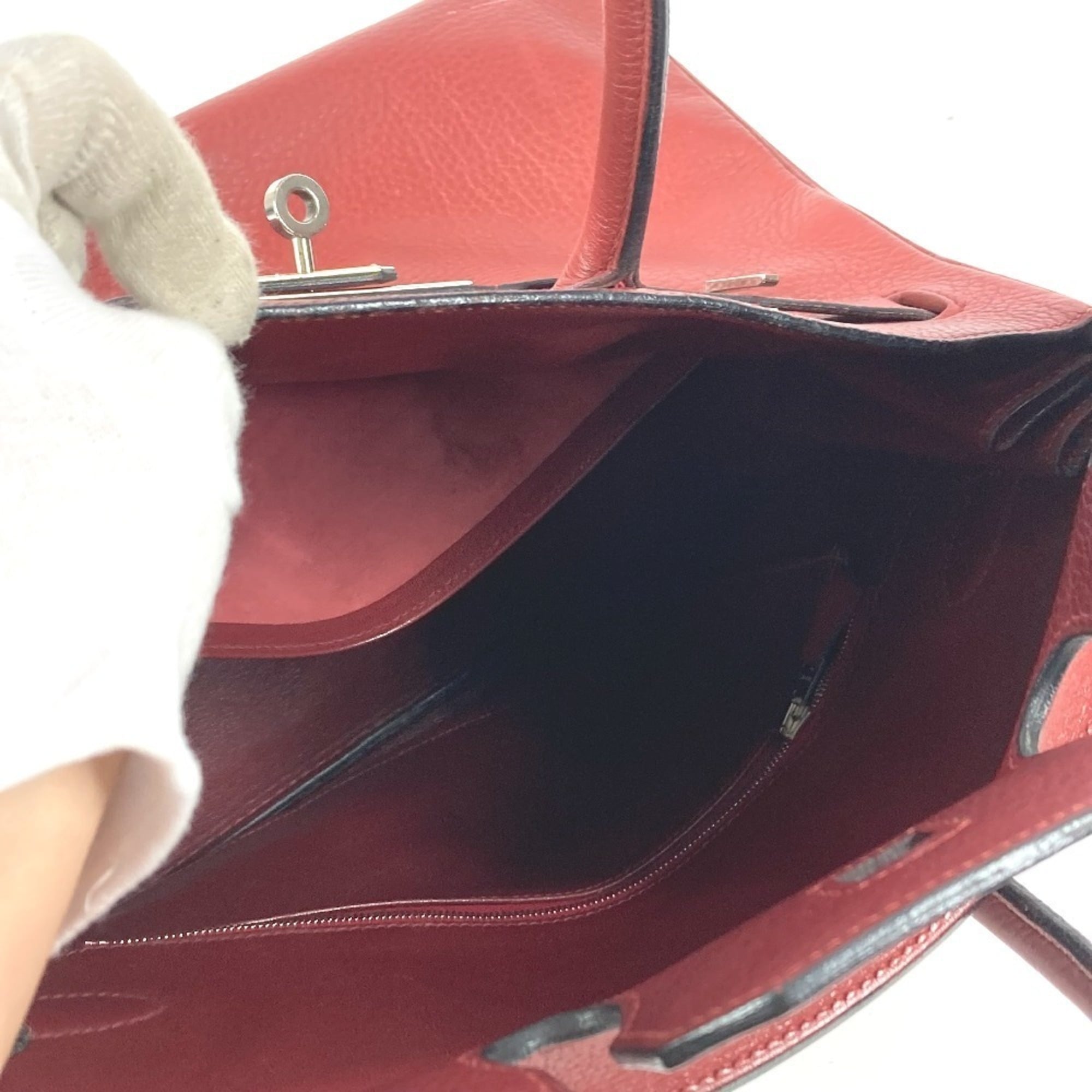 Hermes Red Color Rouge H Ardennes Leather Handbag Tote Bag (Pre-Owned)