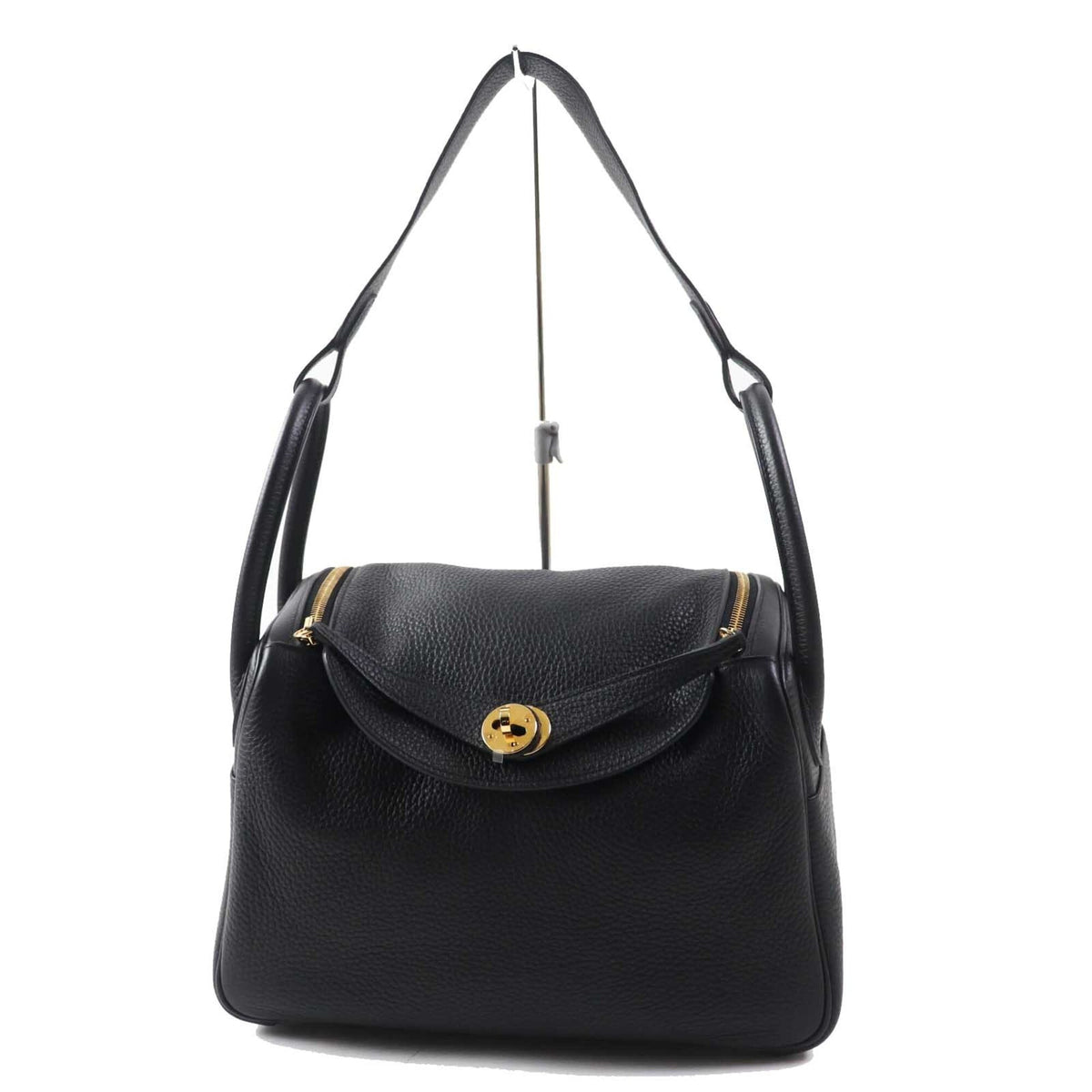 Hermes Lindy Black Taurillon Clemence Leather Shoulder Bag (Pre-Owned)