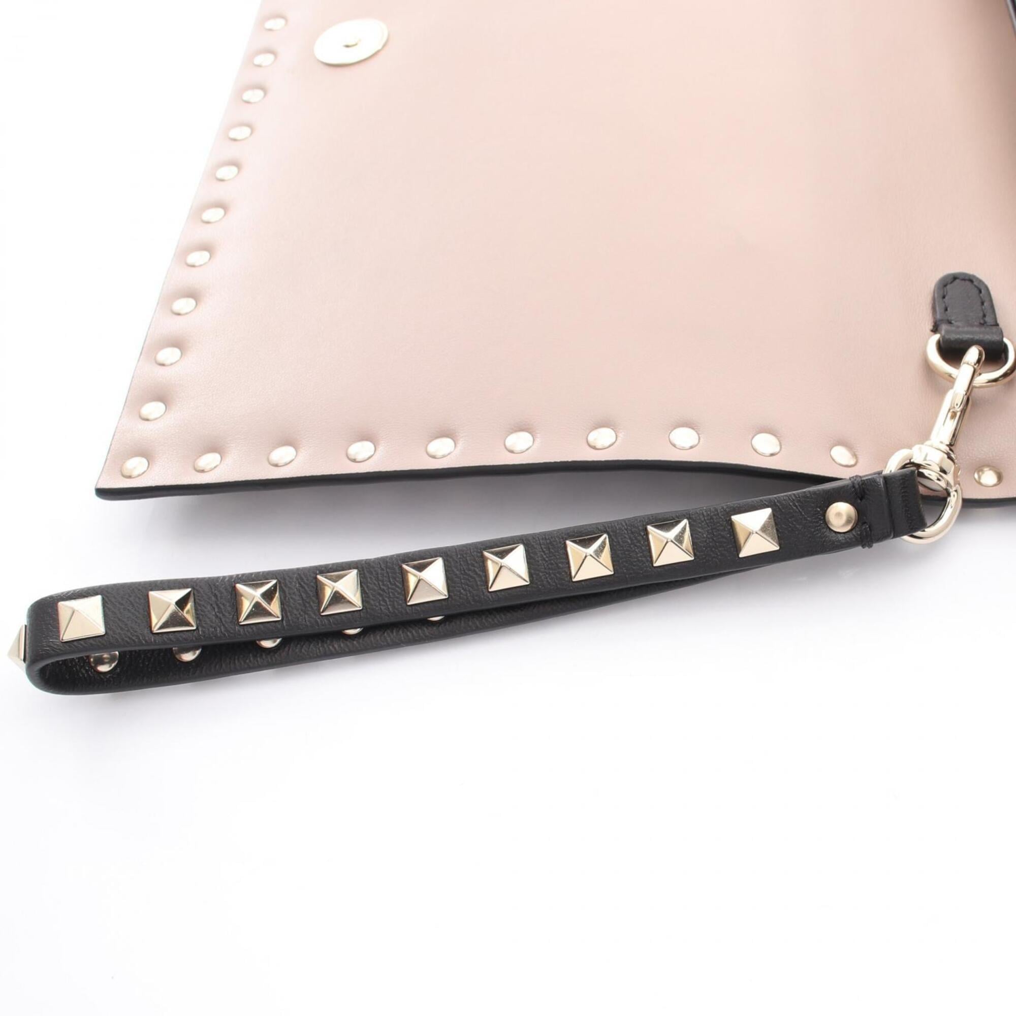 Valentino Black Leather Clutch Bag (Pre-Owned)