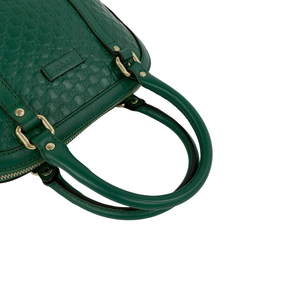 Gucci Green Leather Boston Bag Handbag Shoulder Bag (Pre-Owned)