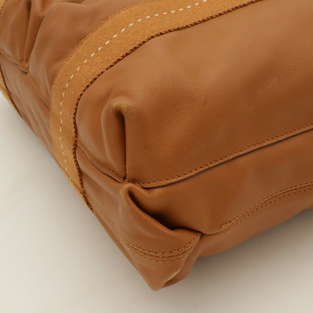 Hermes Brown Veau Derma Shoulder Bag Tote Bag (Pre-Owned)