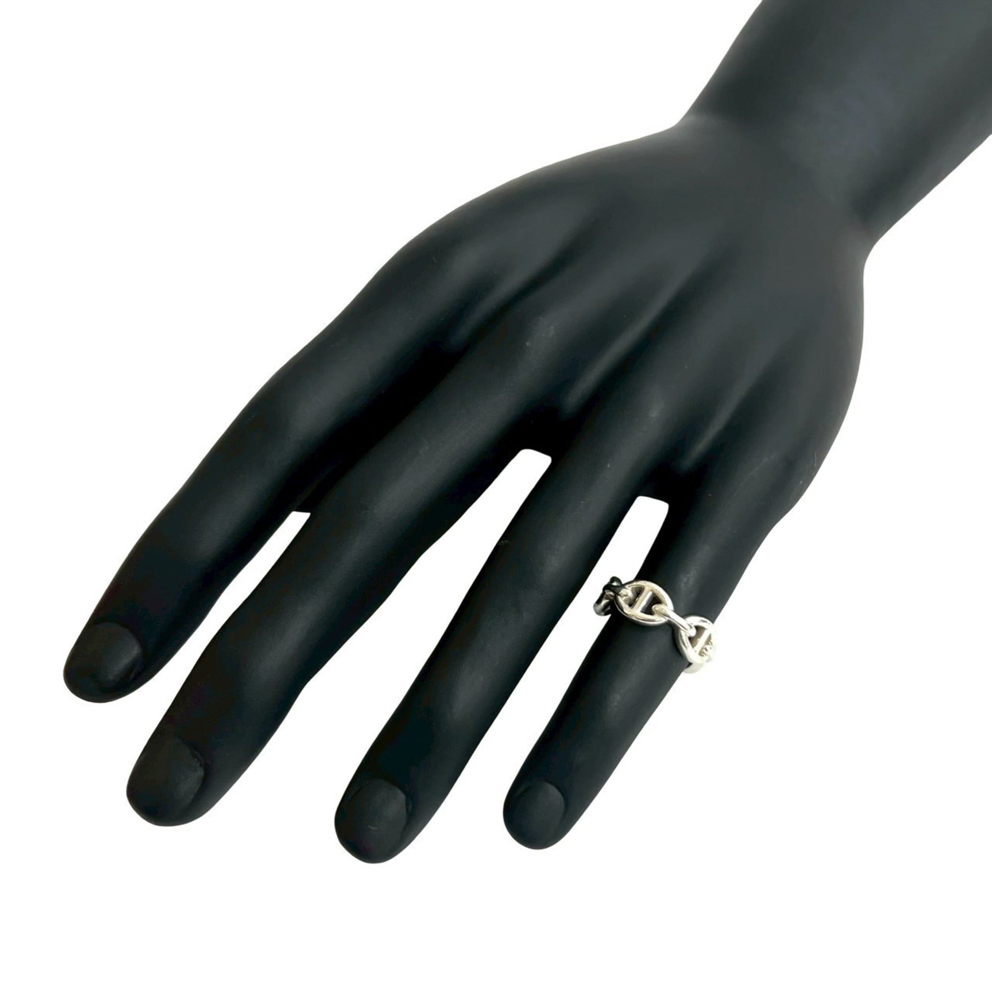 Hermes Silver Silver 925 Band Ring (Pre-Owned)