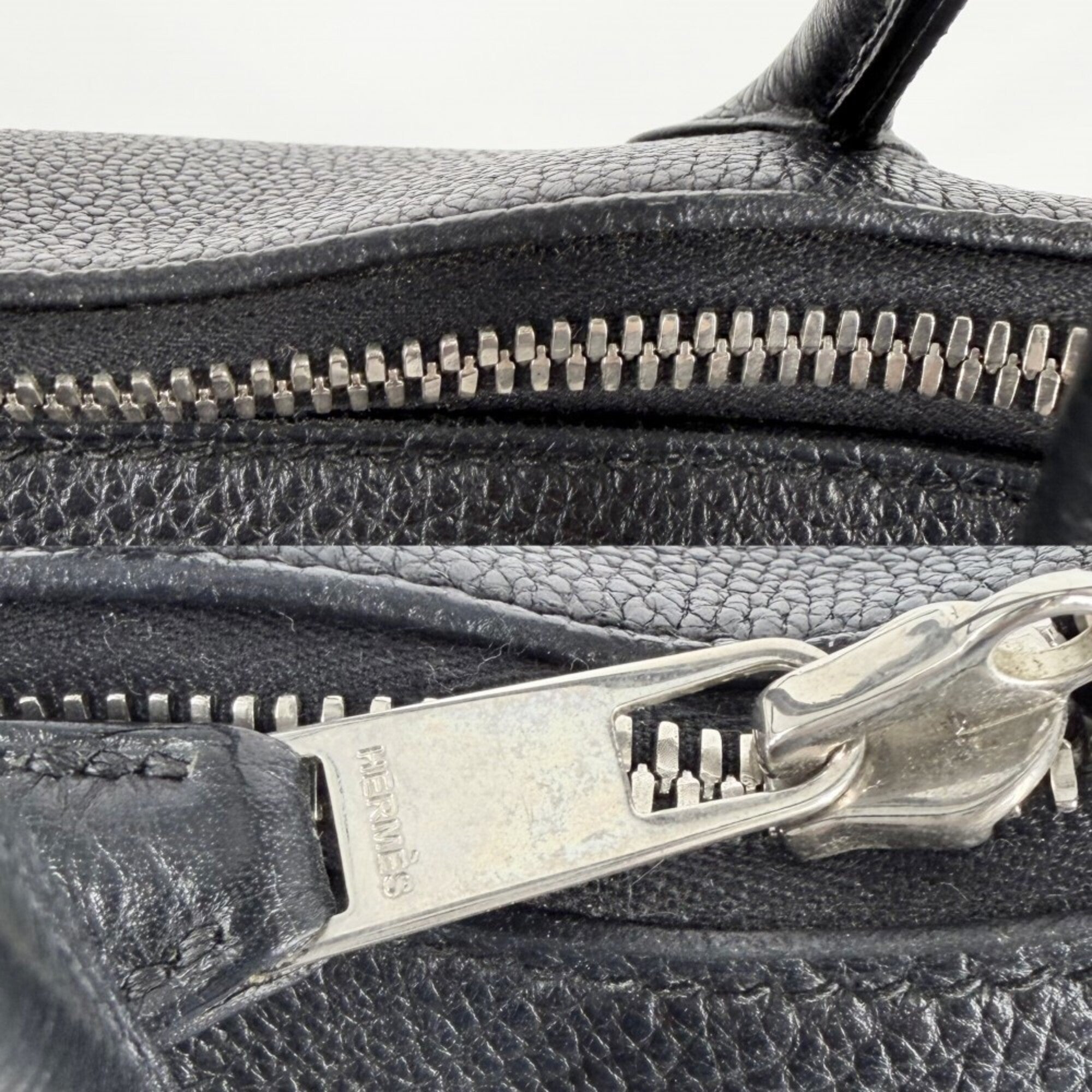 Hermes Bolide Black Leather Handbag (Pre-Owned)