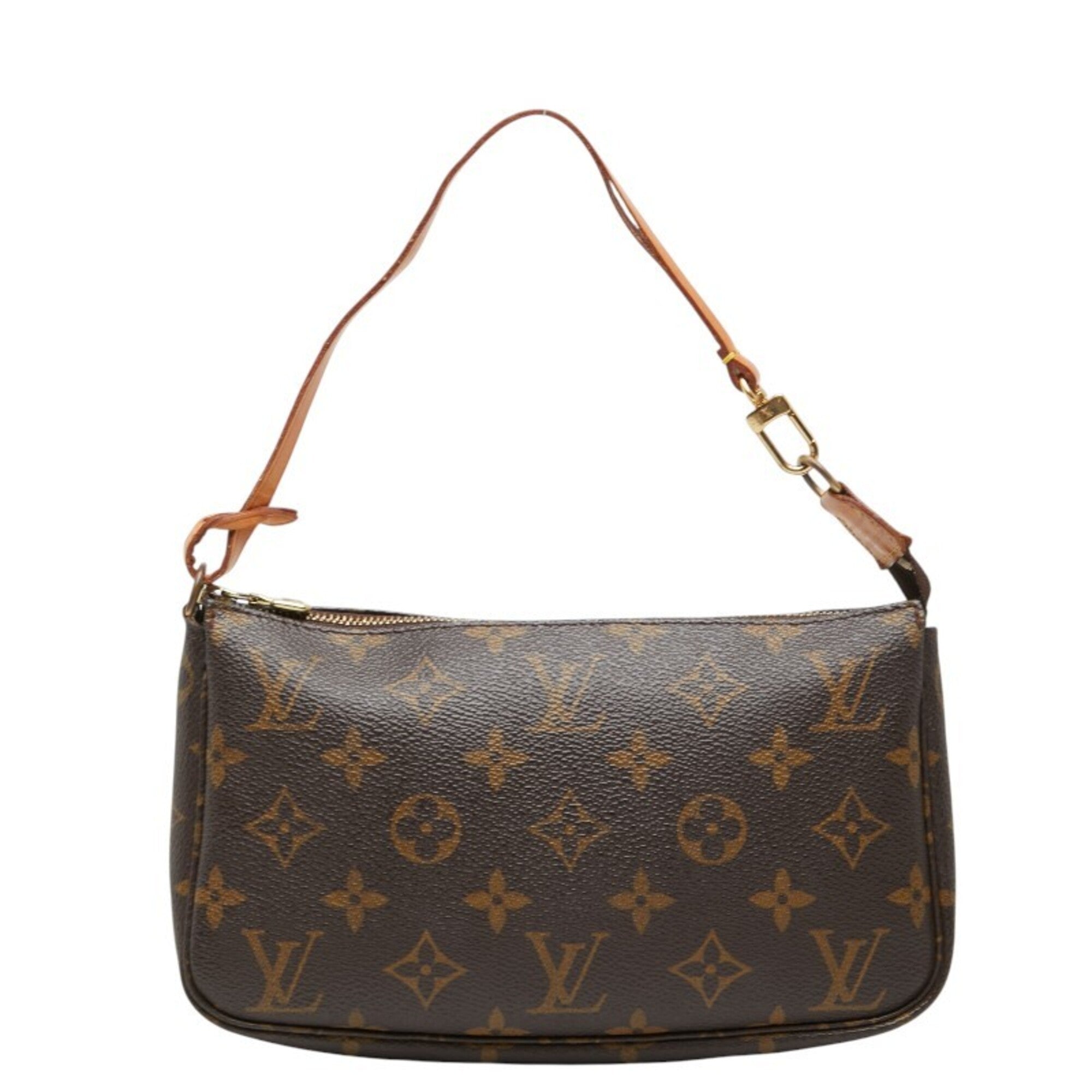 Louis Vuitton Brown Pvc Leather Handbag Pochette Pouch (Pre-Owned)
