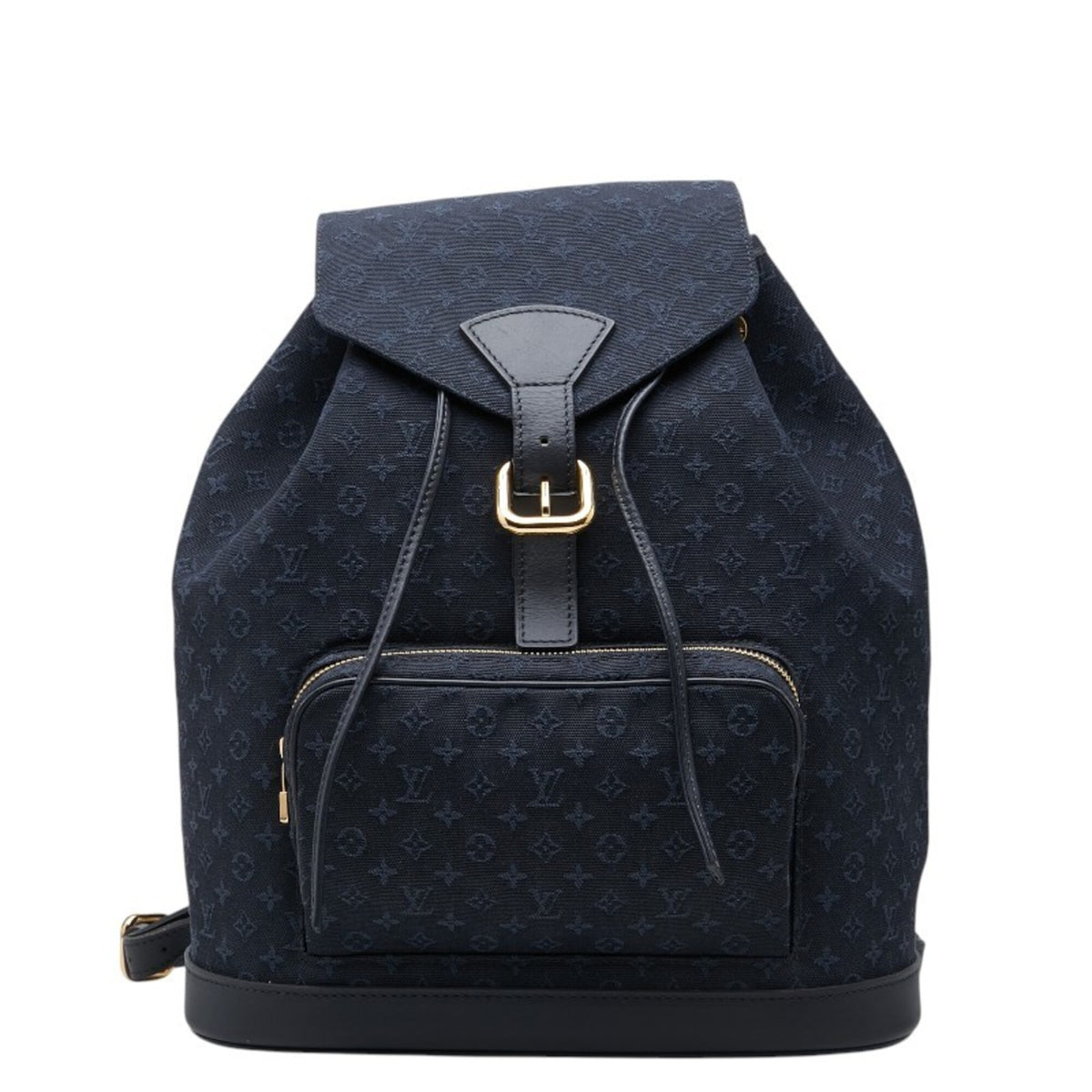 Louis Vuitton Navy Canvas Leather Backpack (Pre-Owned)