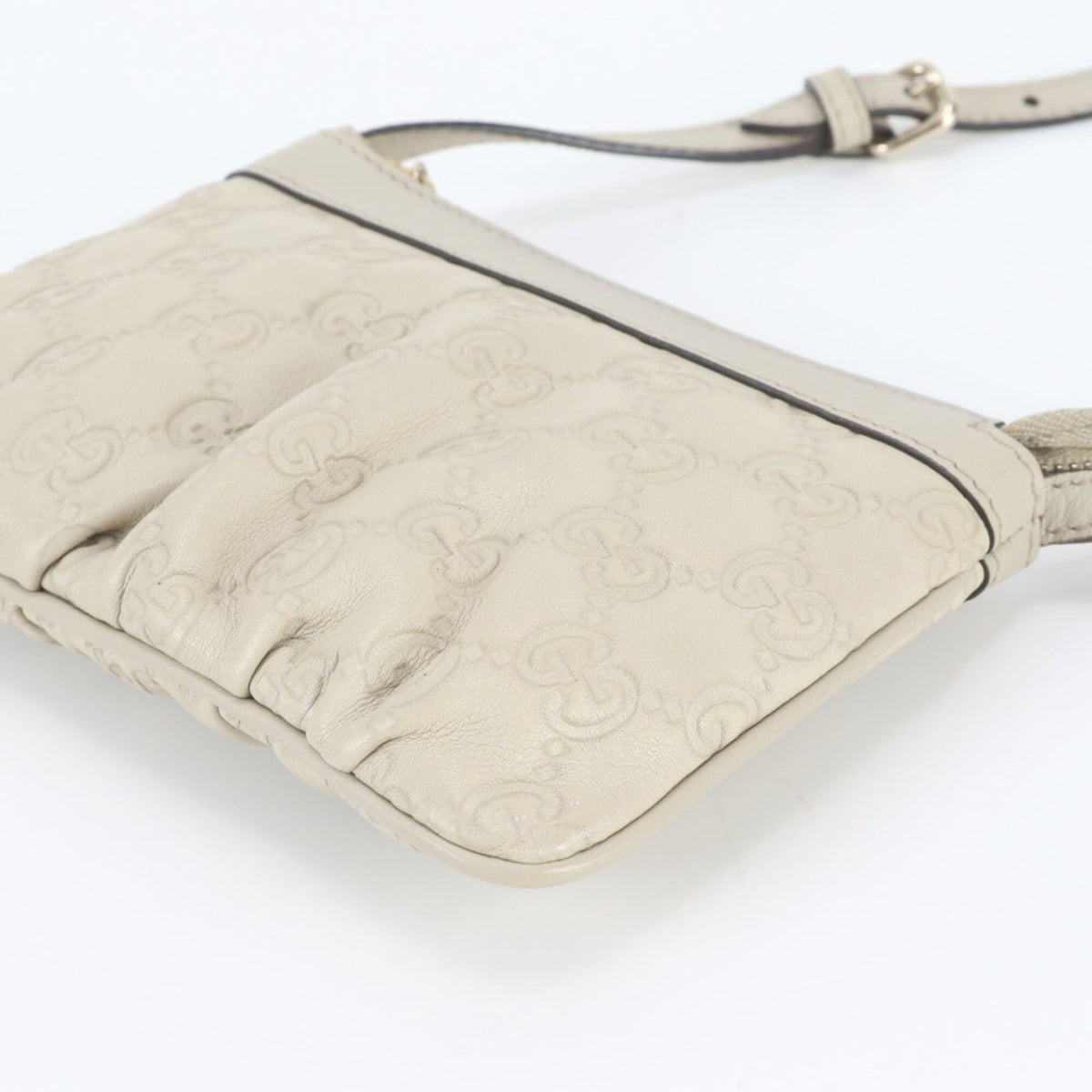 Gucci Ivory Leather Crossbody Bag Shoulder Bag (Pre-Owned)