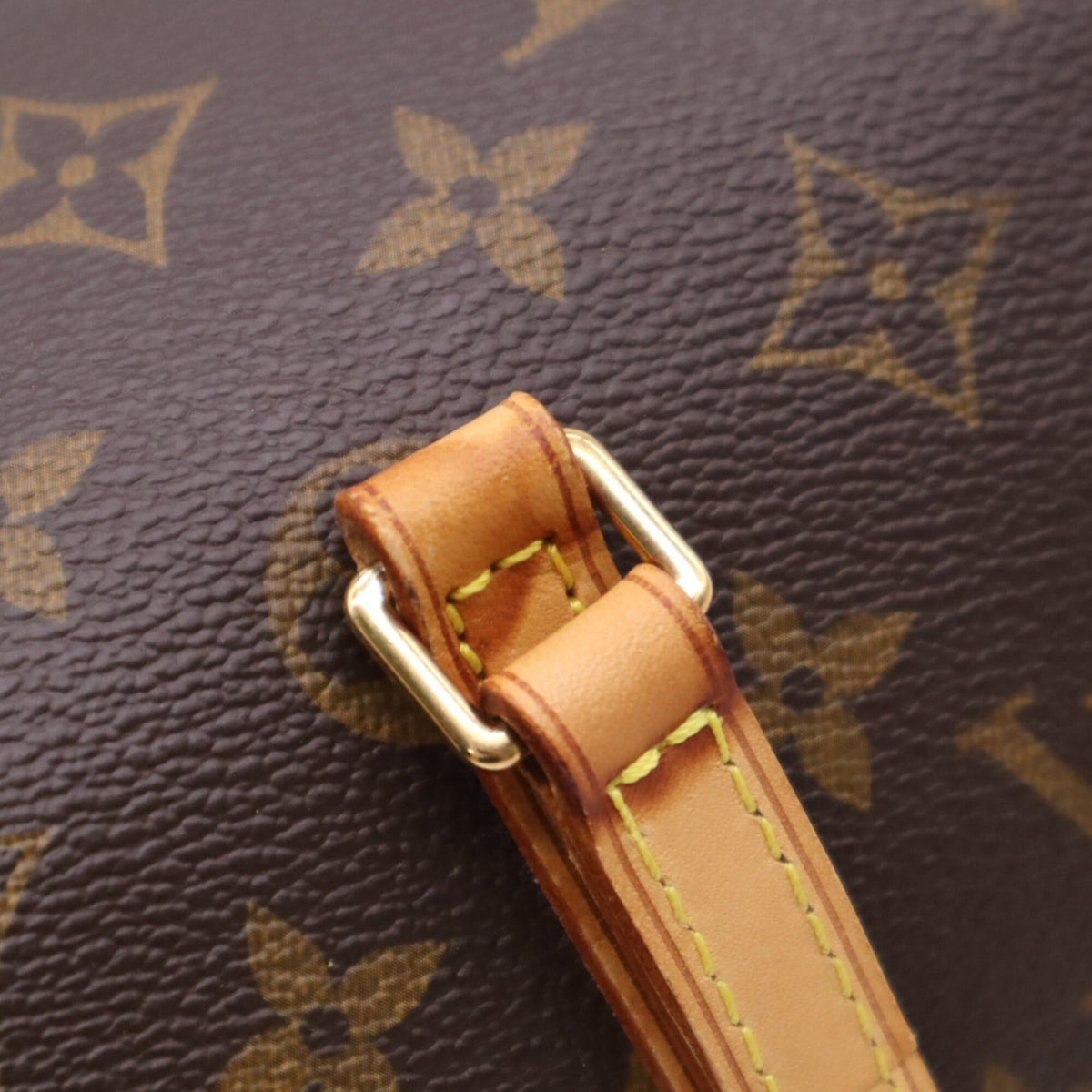 Louis Vuitton Monogram Beige Brown Coated Canvas Leather Handbag (Pre-Owned)