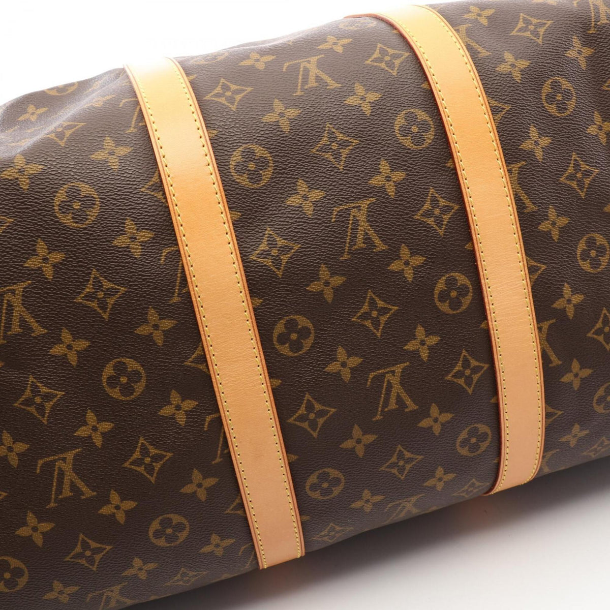 Louis Vuitton Brown Coated Canvas Monogram Leather Boston Bag Handbag (Pre-Owned)