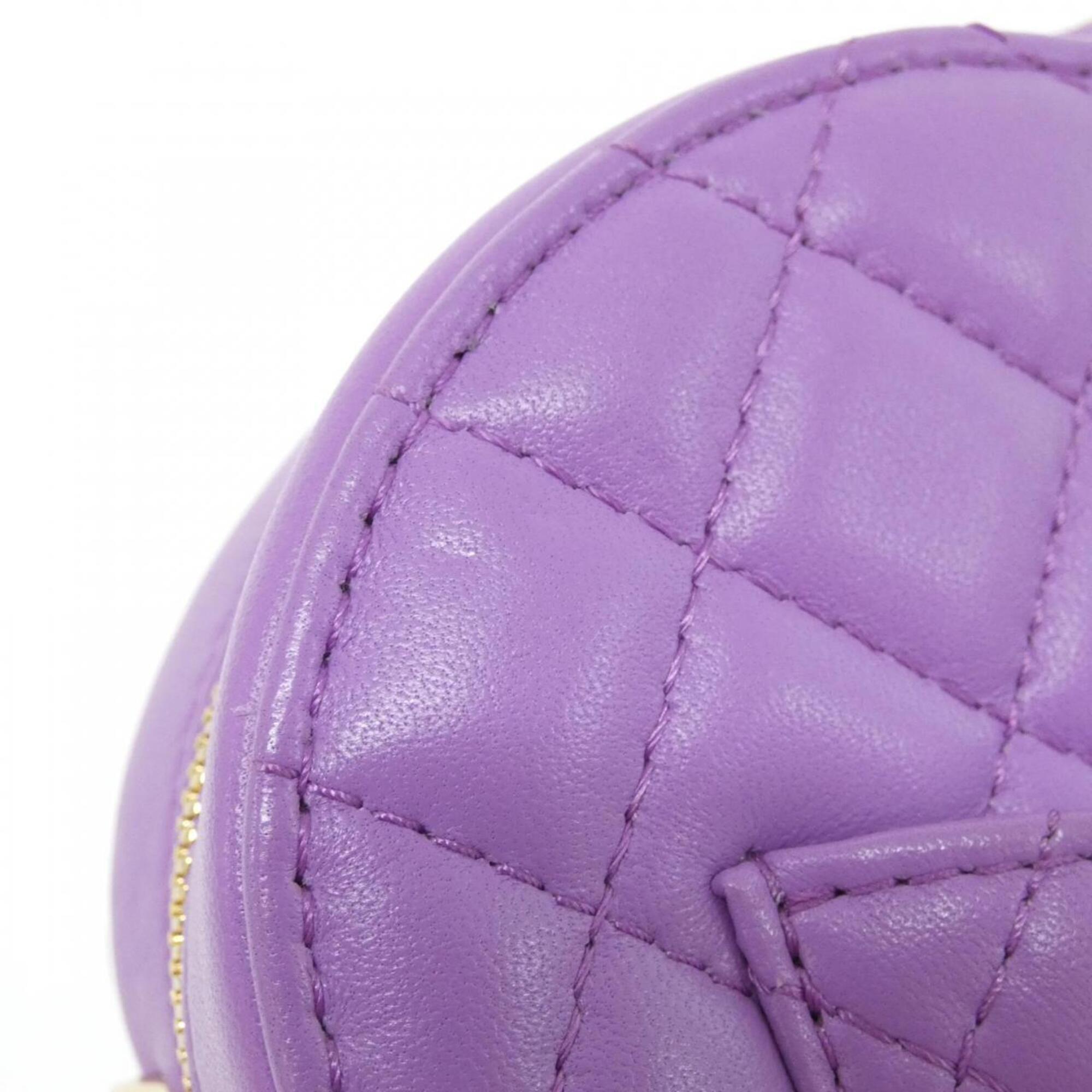 Chanel Purple Leather Shoulder Bag (Pre-Owned)