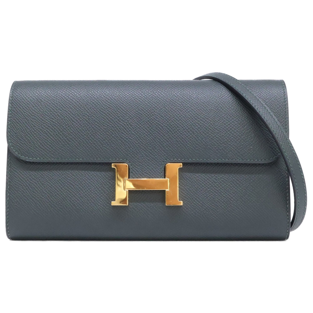 Hermes Vert Fonce Epsom Leather Clutch Bag Shoulder Bag (Pre-Owned)
