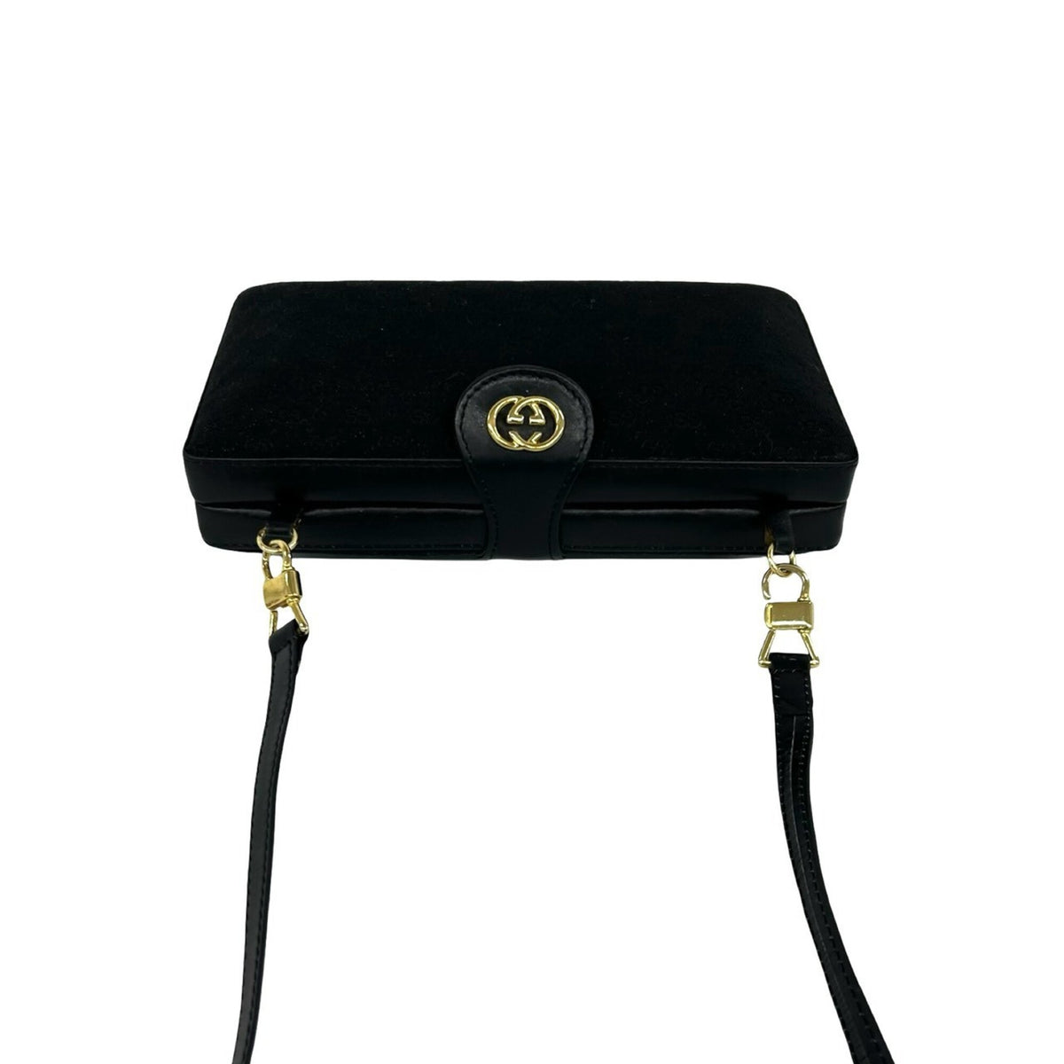 Gucci Black Canvas Leather Shoulder Bag (Pre-Owned)
