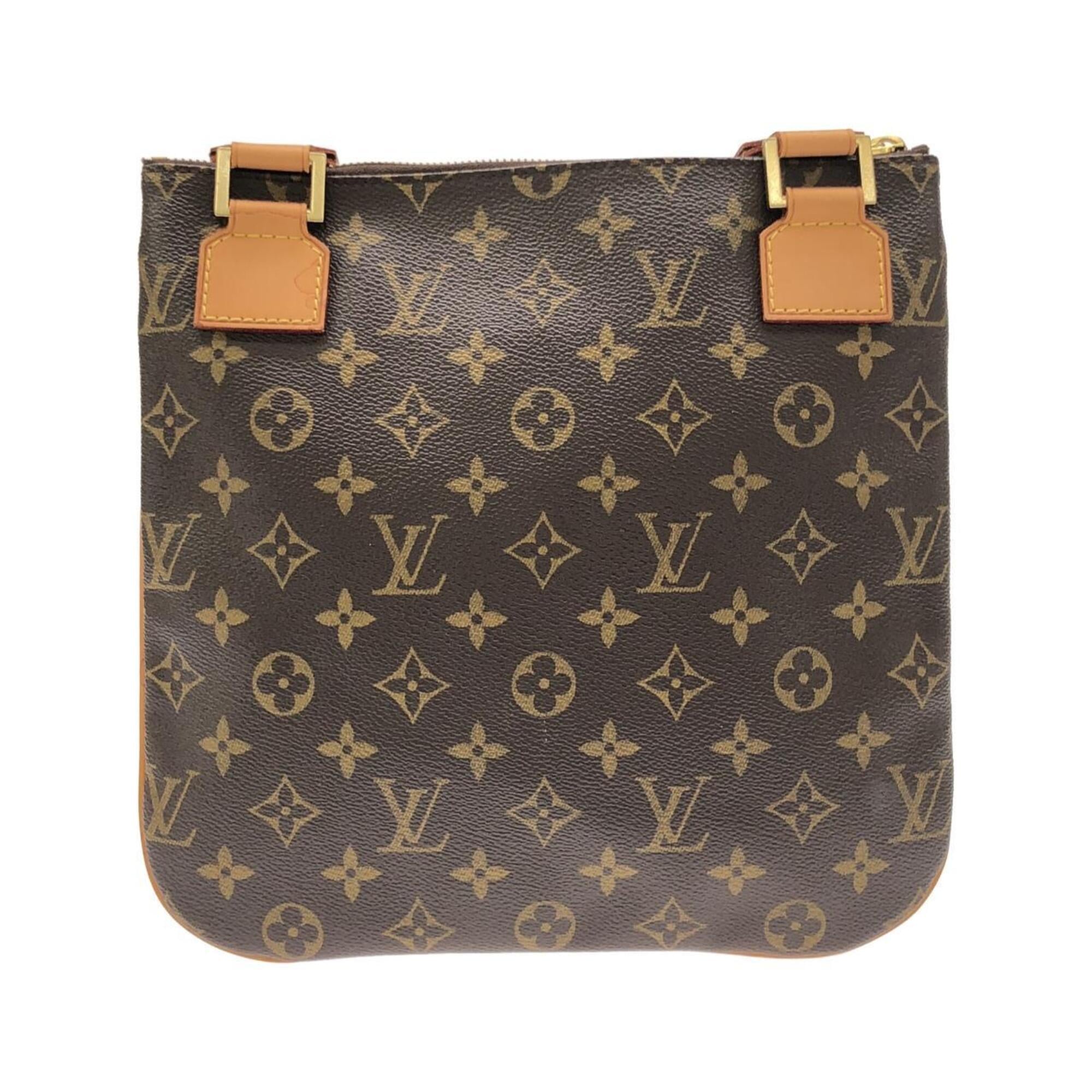 Louis Vuitton Marron Coated Canvas Pochette Shoulder Bag (Pre-Owned)