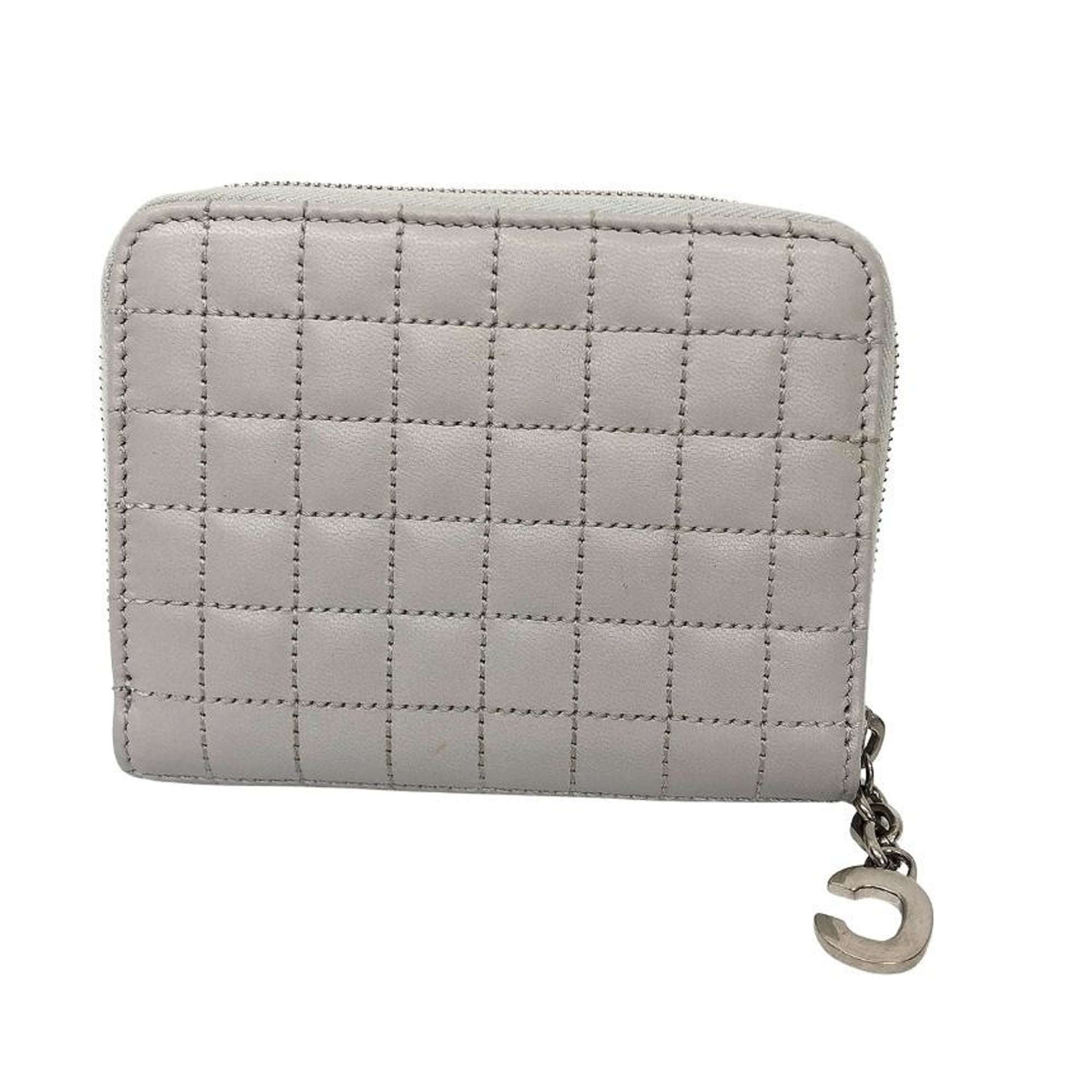 Celine Light Gray Leather Wallet (Bi-Fold) (Pre-Owned)