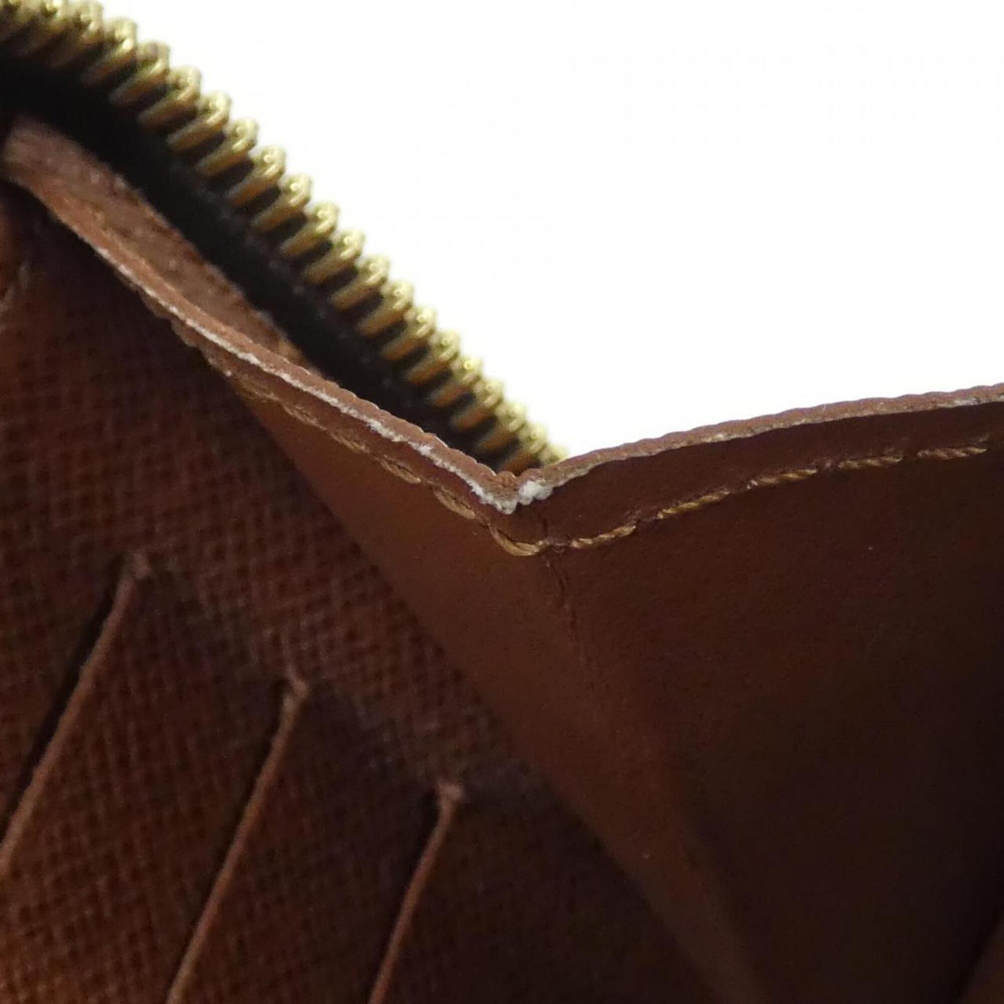 Louis Vuitton Marron Coated Canvas Long Bill Wallet (Bi-Fold) (Pre-Owned)