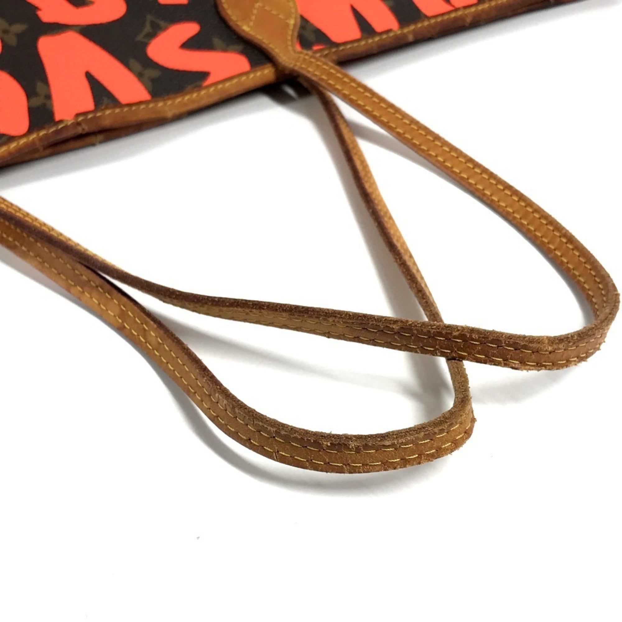 Louis Vuitton Brown Galle Orange Monogram Graffiti Shoulder Bag Tote Bag (Pre-Owned)