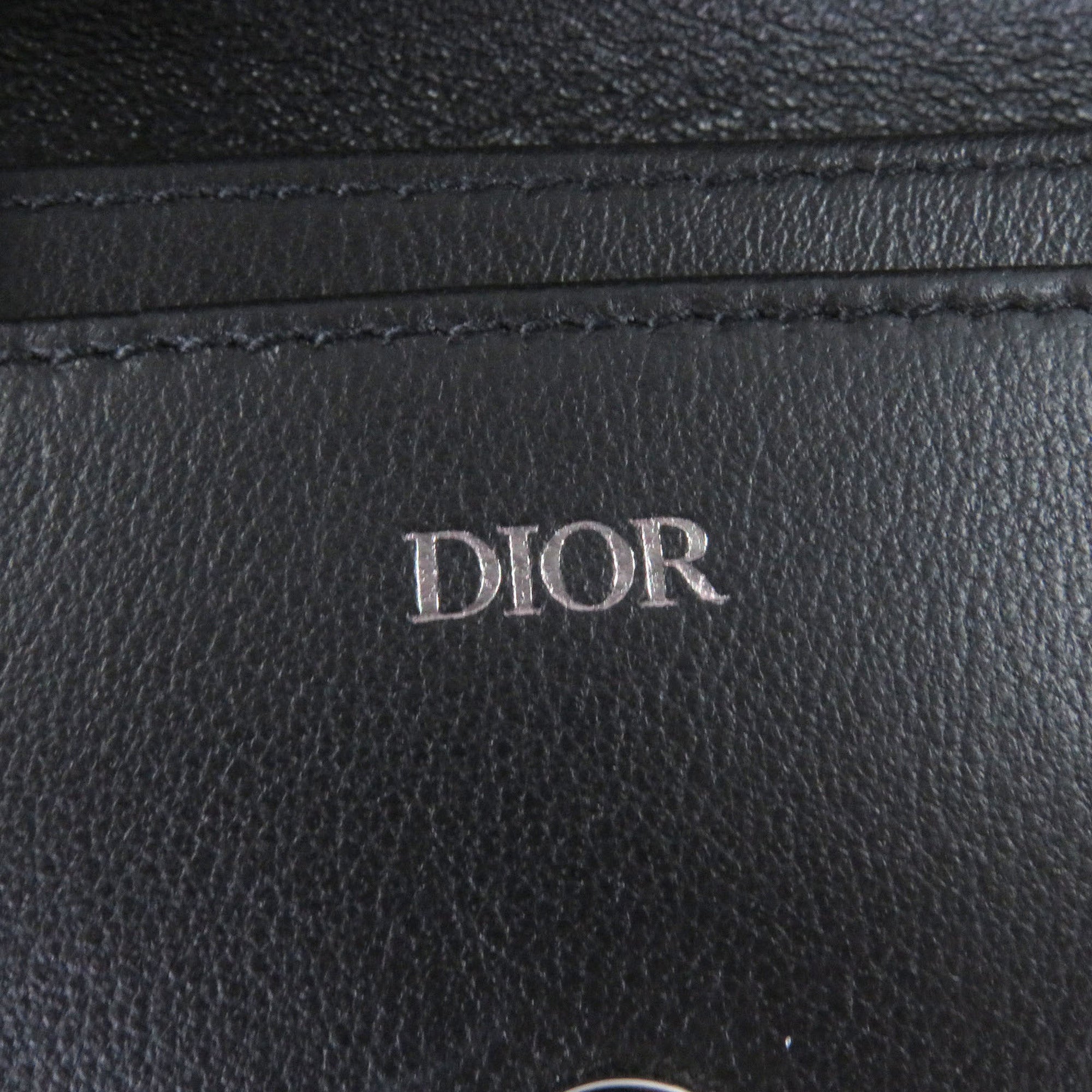 Dior Homme Beige Navy Canvas Leather Pouch (Pre-Owned)