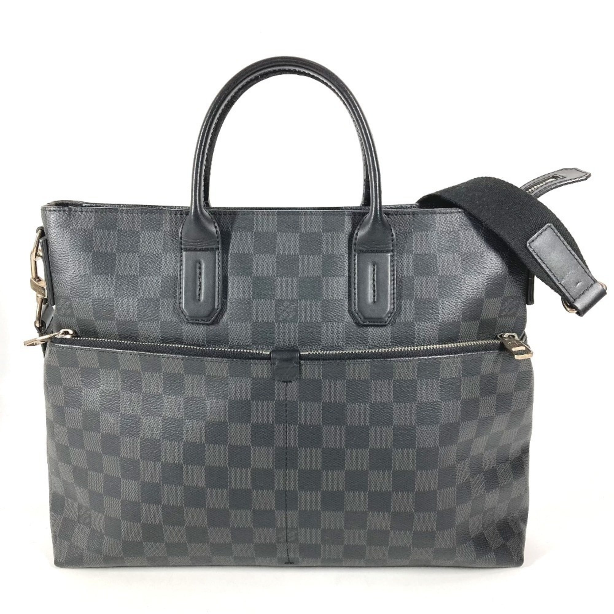 Louis Vuitton Black Damier Graphite Canvas Briefcase Handbag Shoulder Bag Tote Bag (Pre-Owned)