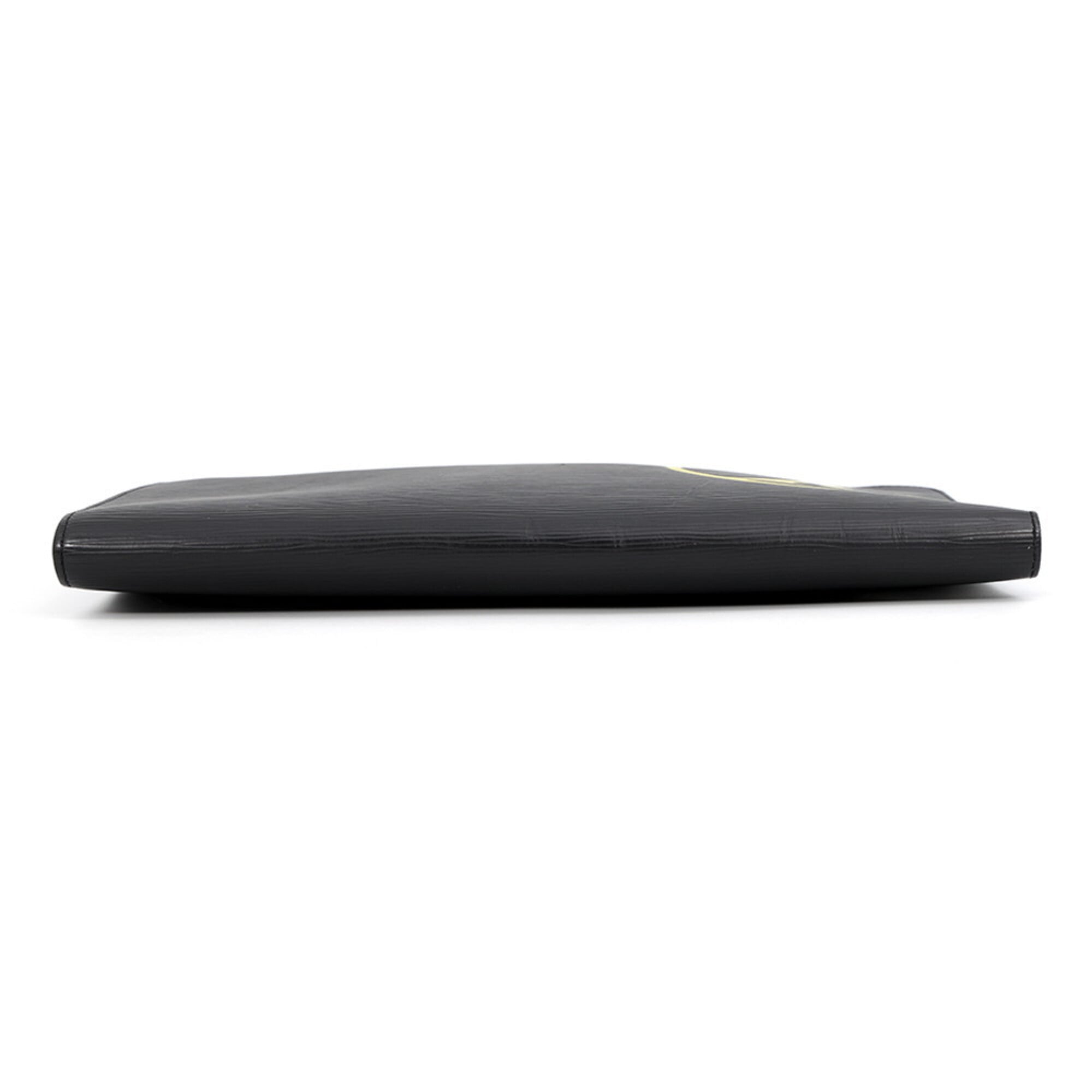 Louis Vuitton Epi Black Noir Yellow Epi Leather Clutch Bag Handbag Pochette (Pre-Owned)
