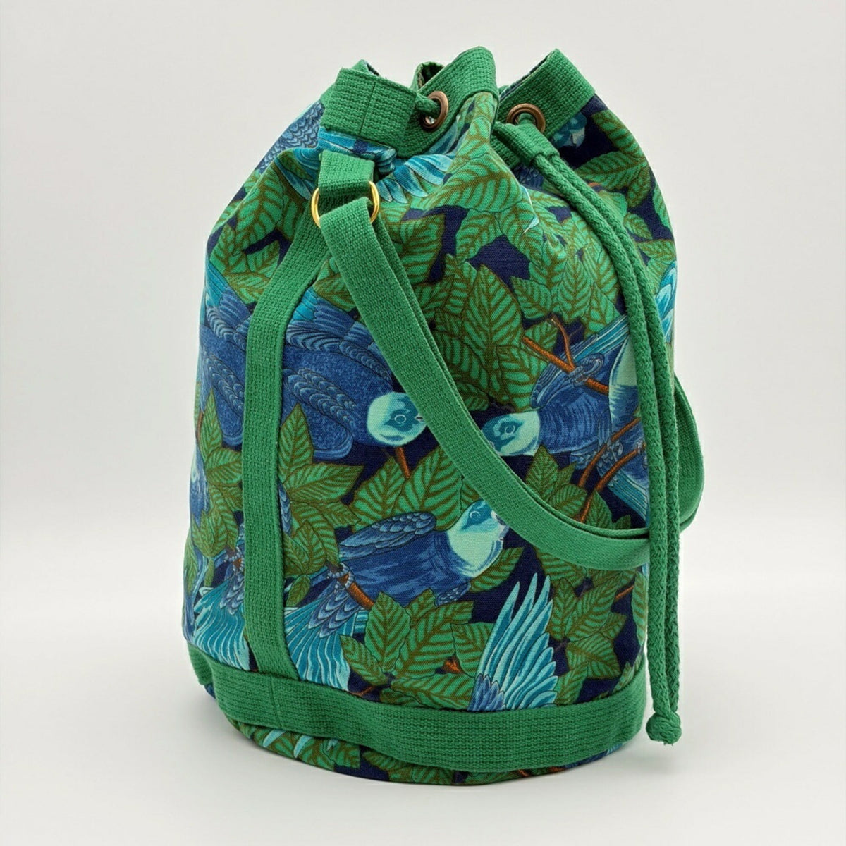 Hermes Blue Green Canvas Shoulder Bag (Pre-Owned)