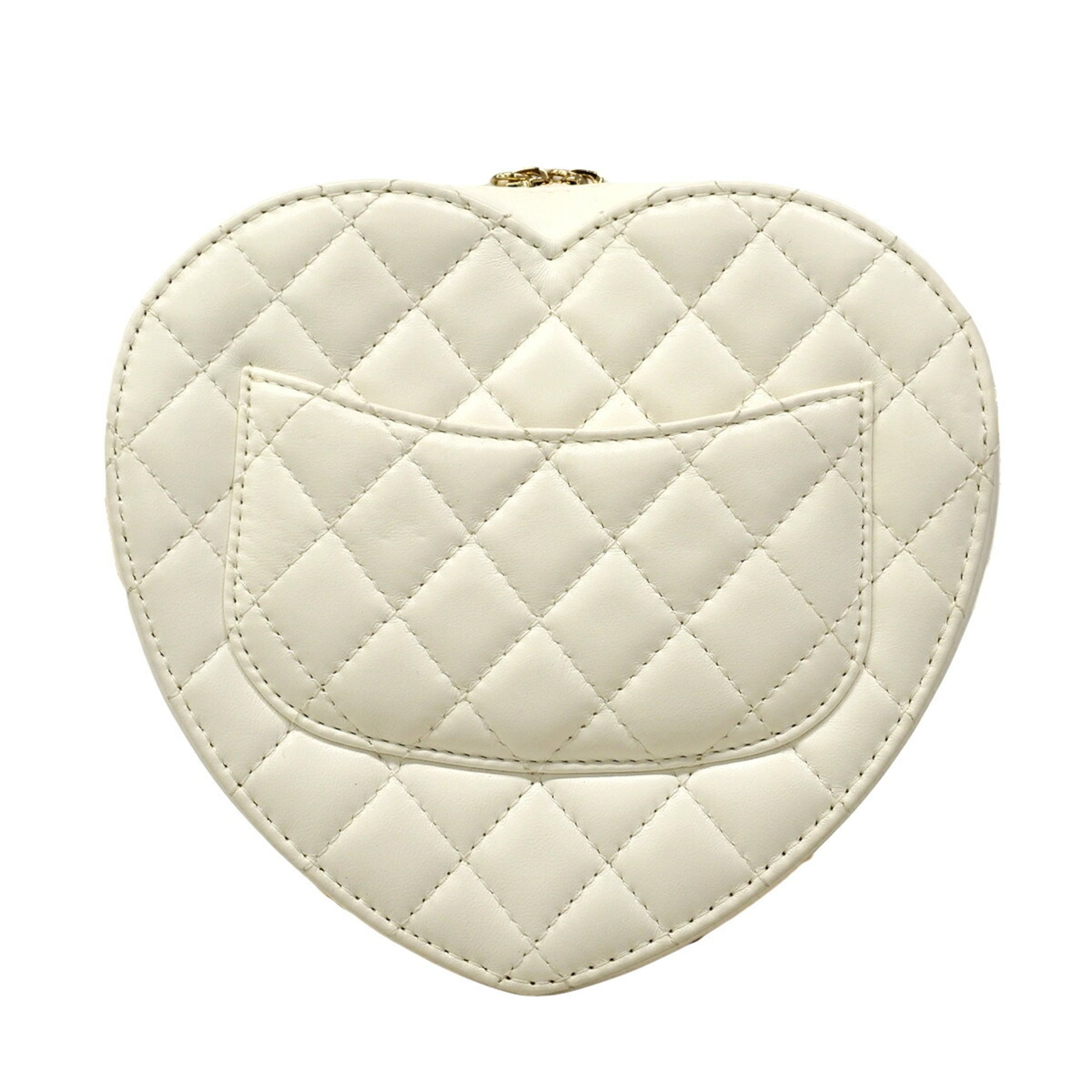 Chanel White Leather Shoulder Bag (Pre-Owned)
