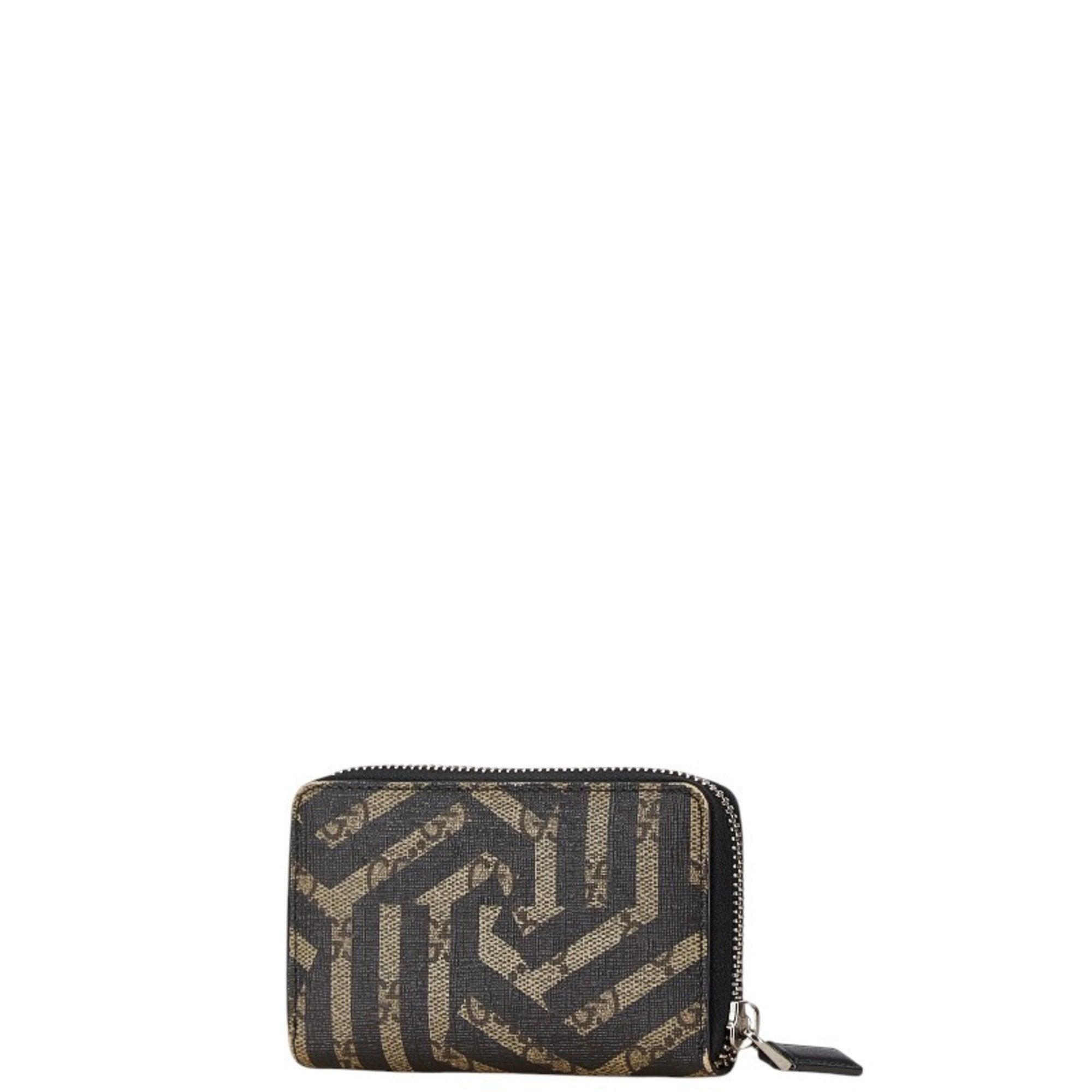 Gucci Beige Black Pvc Leather Coin Purse/Coin Case (Pre-Owned)