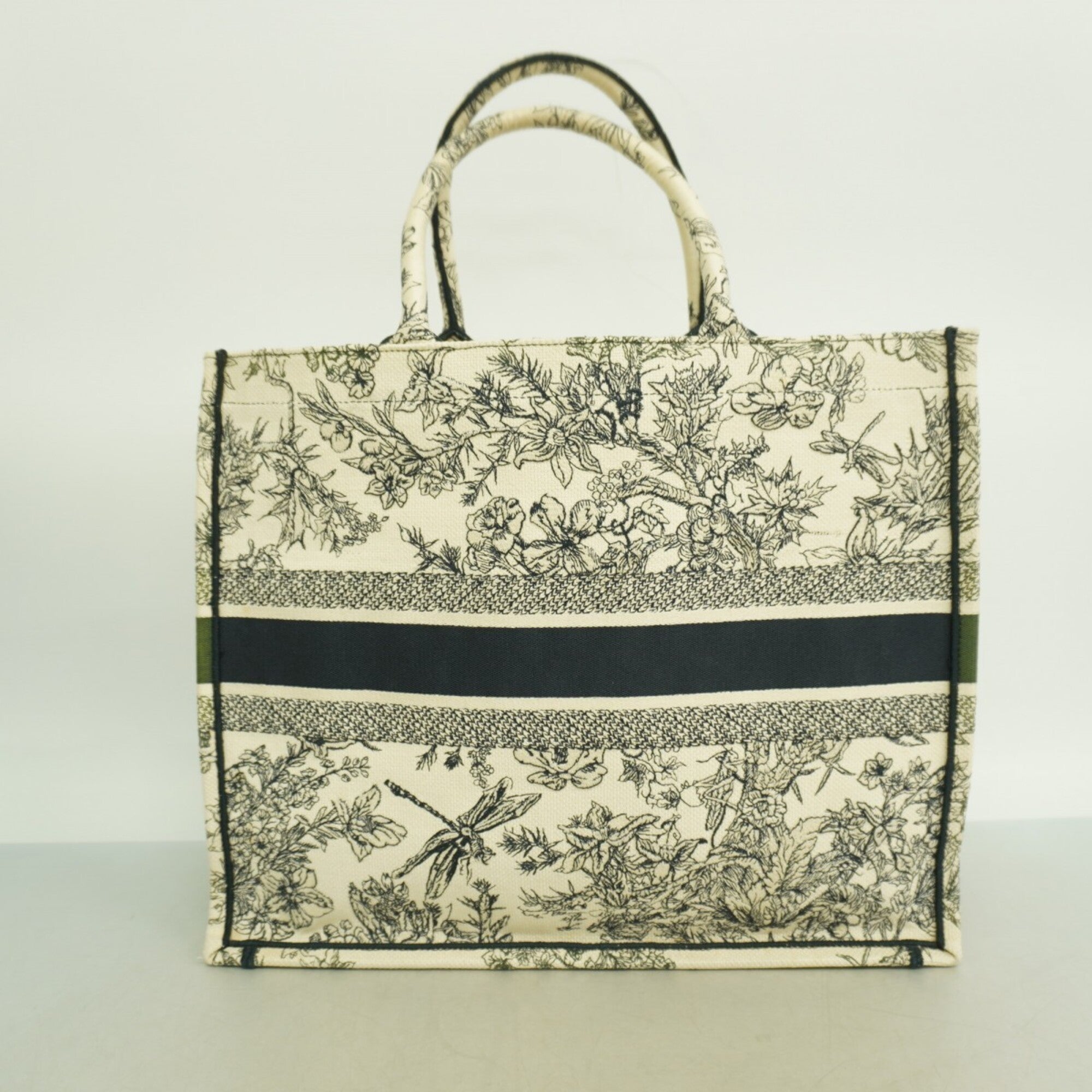 Christian Dior Ivory Navy Canvas Tote Bag (Pre-Owned)