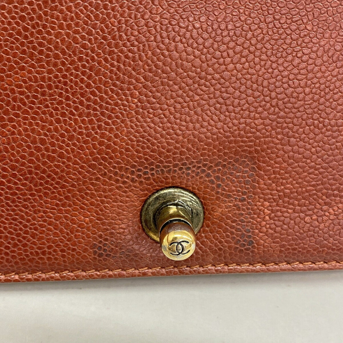 Chanel Brown Grained Calfskin Shoulder Bag (Pre-Owned)
