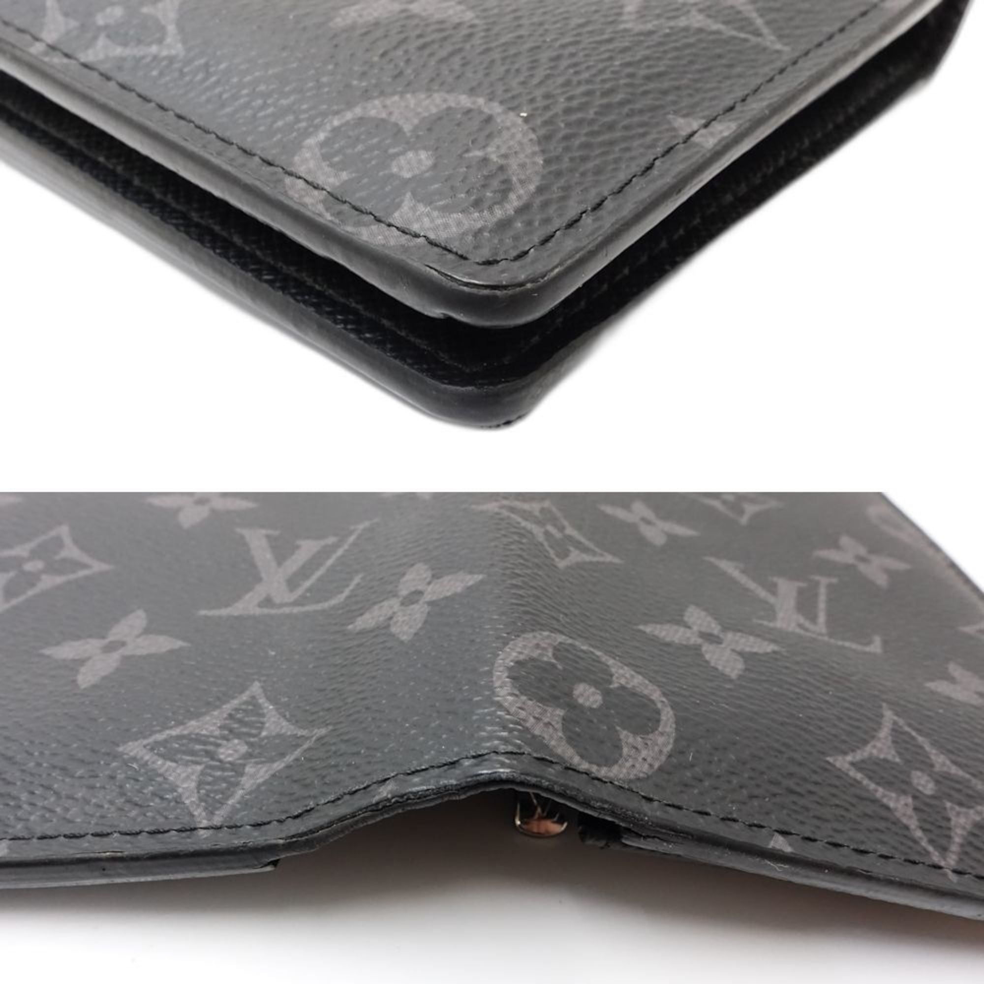 Louis Vuitton Monogram Eclipse Monogram Eclipse Noir Monogram Eclipse Long Wallet (Bi-Fold) (Pre-Owned)