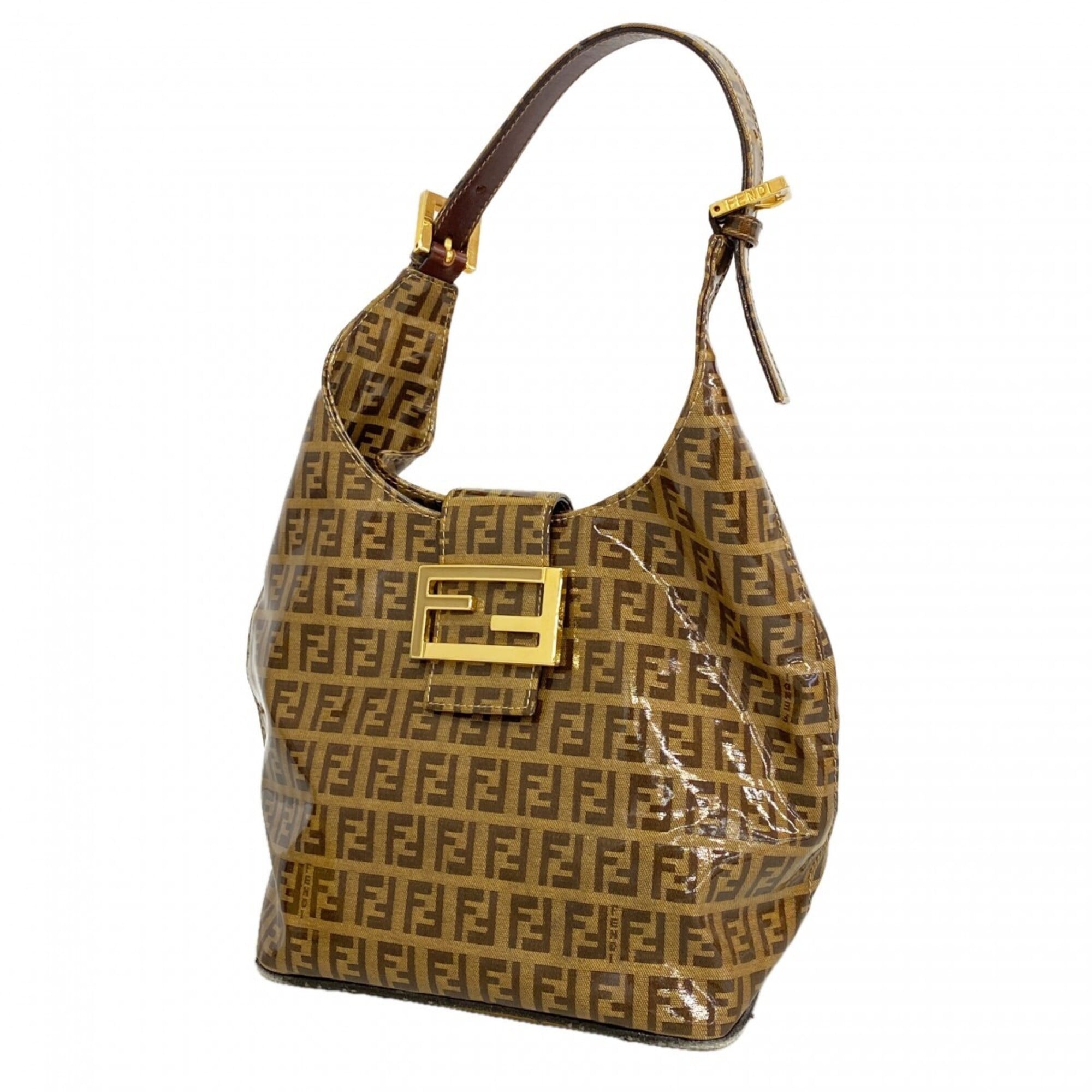 Fendi Brown Coated Canvas Handbag (Pre-Owned)