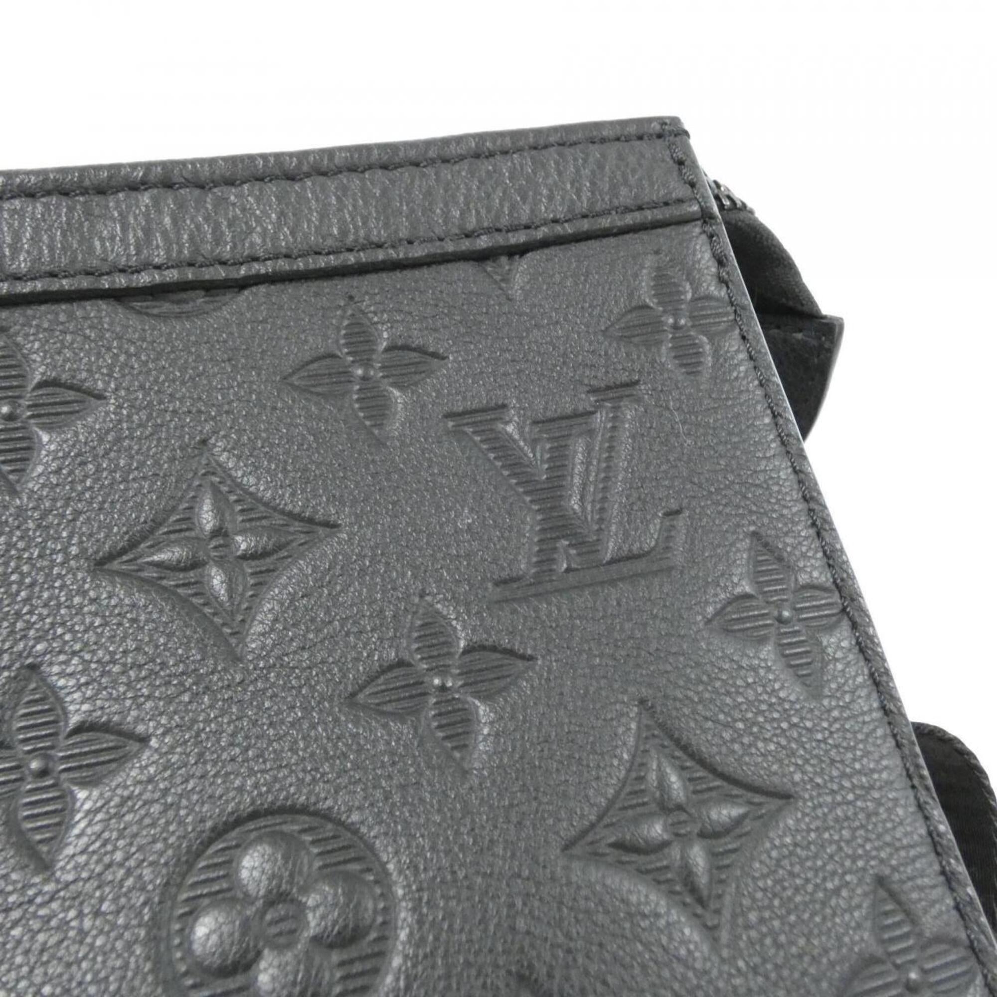 Louis Vuitton Black Leather Pouch Shoulder Bag (Pre-Owned)