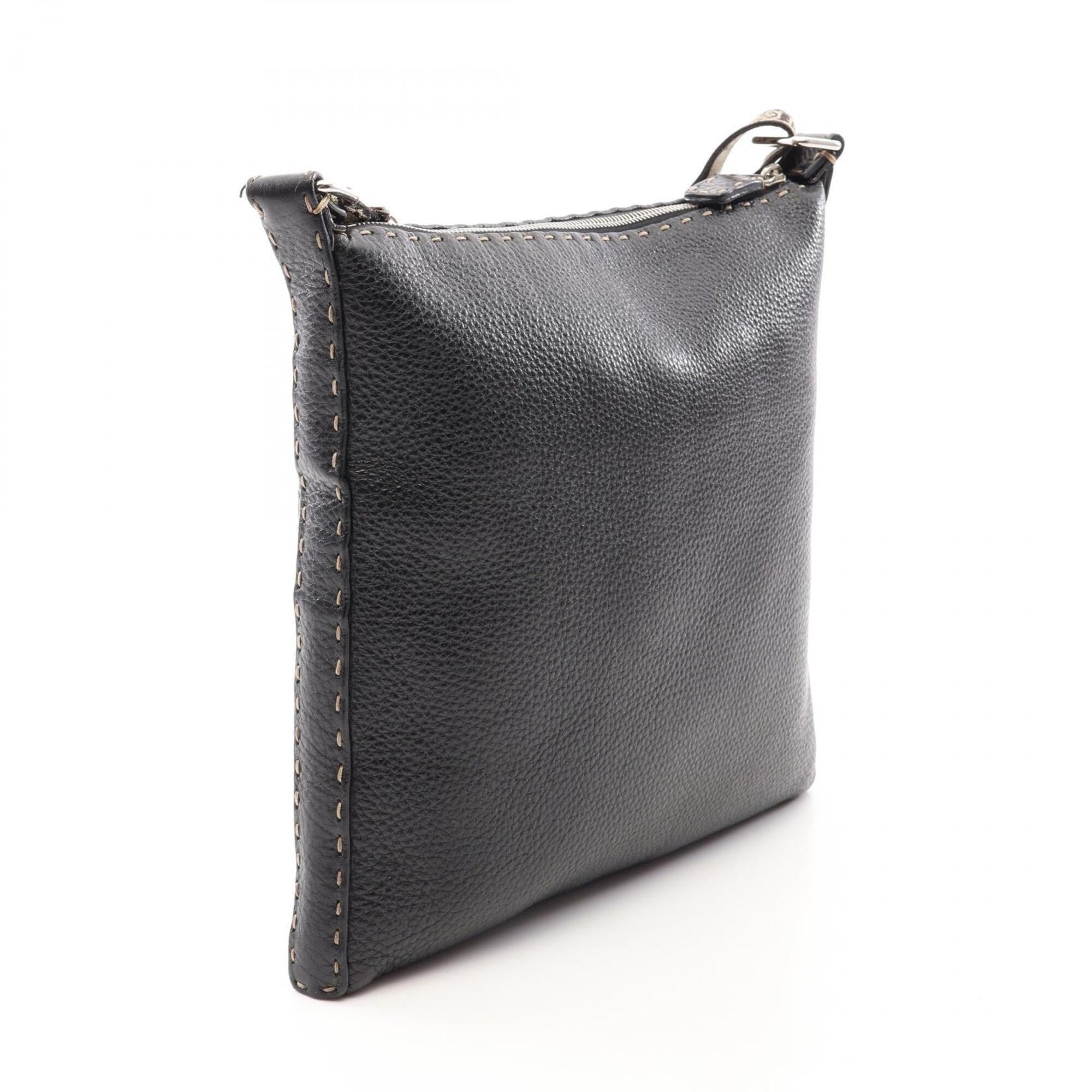 Fendi Black Leather Handbag Shoulder Bag (Pre-Owned)