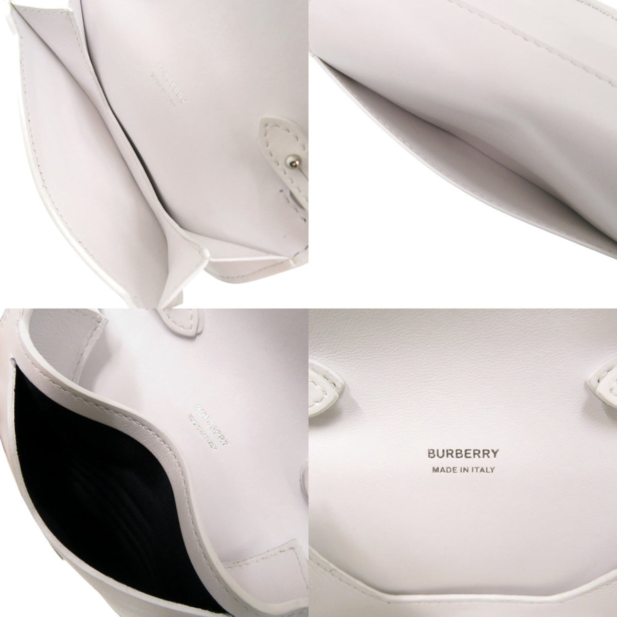 Burberry White Leather Shoulder Bag (Pre-Owned)