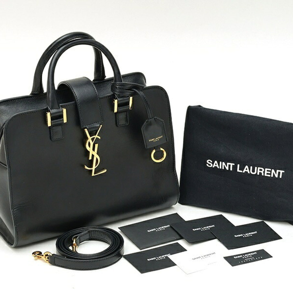 Saint Laurent Black Leather Shoulder Bag (Pre-Owned)