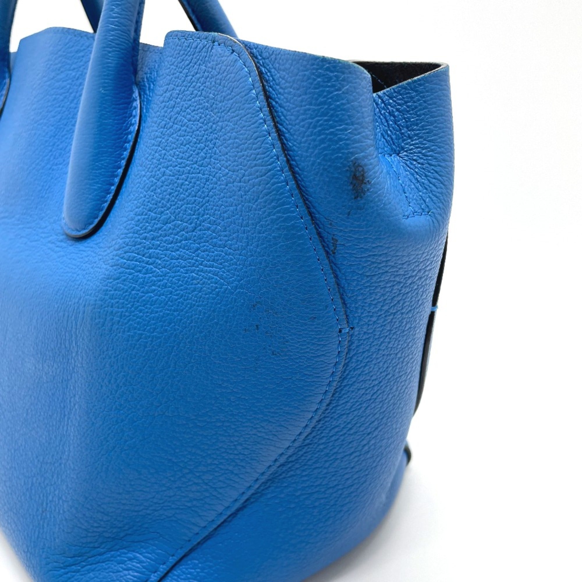 Christian Dior Blue Leather Tote Bag (Pre-Owned)