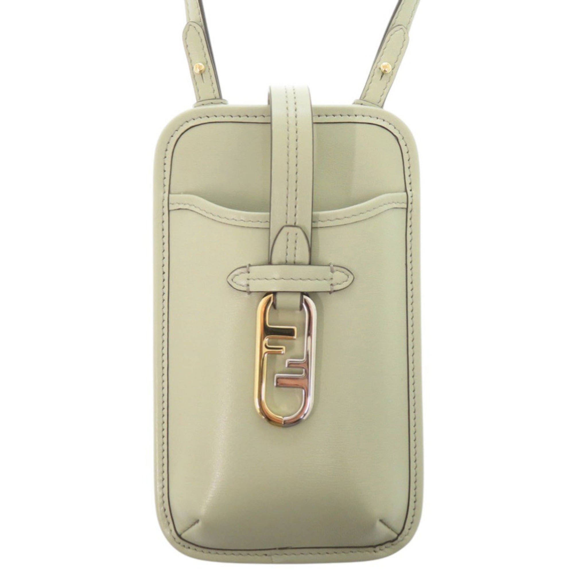 Fendi Green Leather Pouch Shoulder Bag (Pre-Owned)