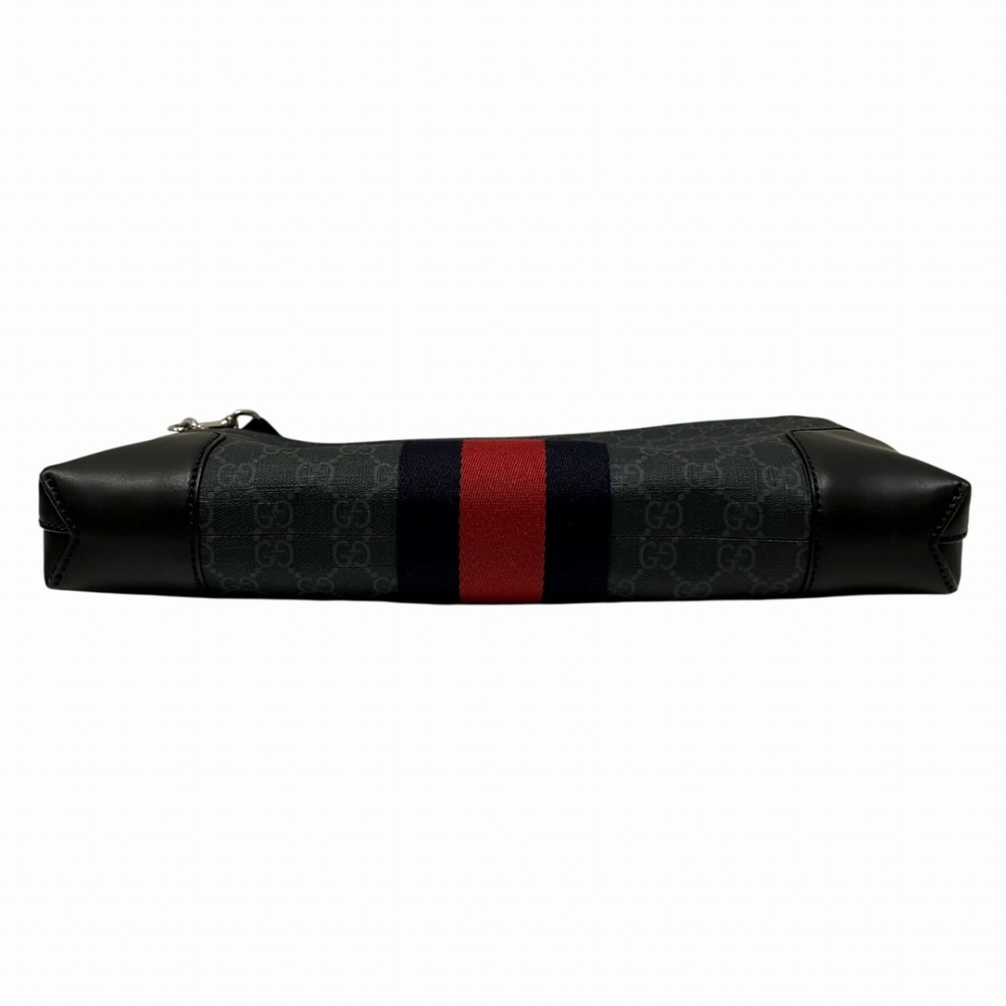 Gucci Black Gg Supreme Canvas Leather Shoulder Bag (Pre-Owned)