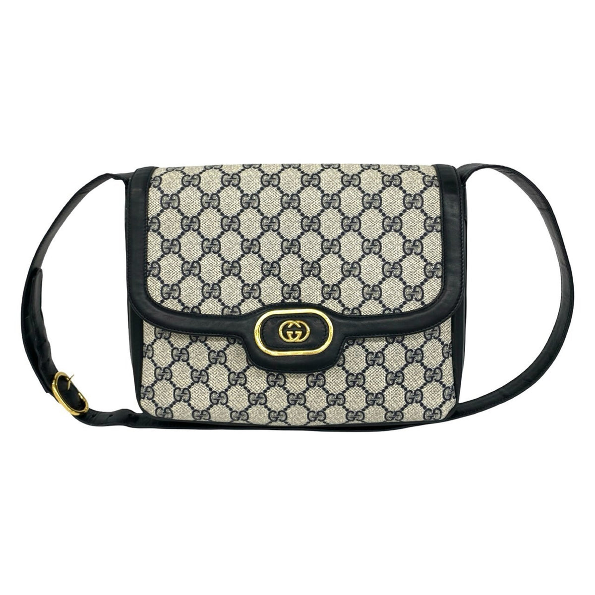 Gucci Navy Leather Pvc Pochette Shoulder Bag (Pre-Owned)