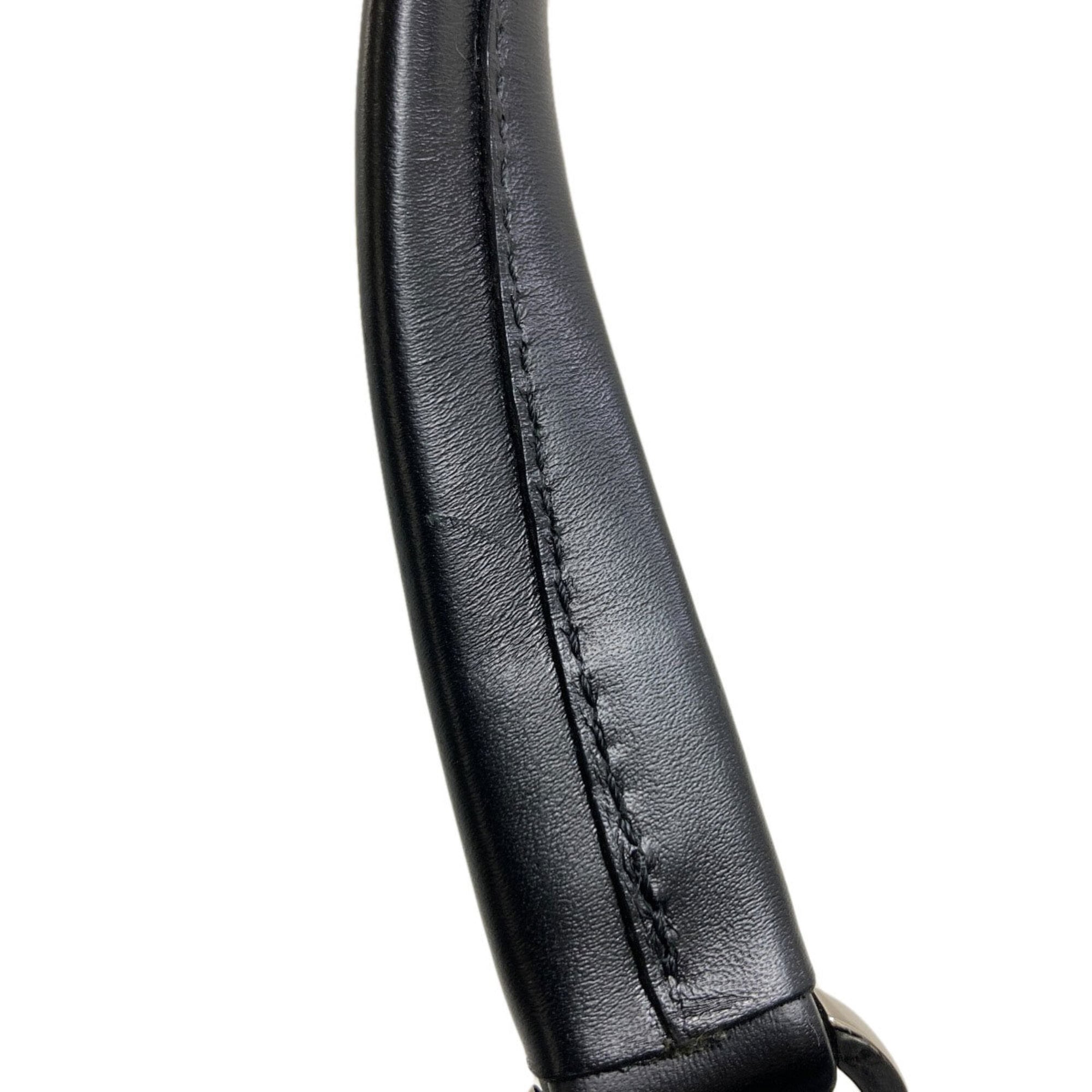 Longchamp Black Blue Leather Handbag (Pre-Owned)