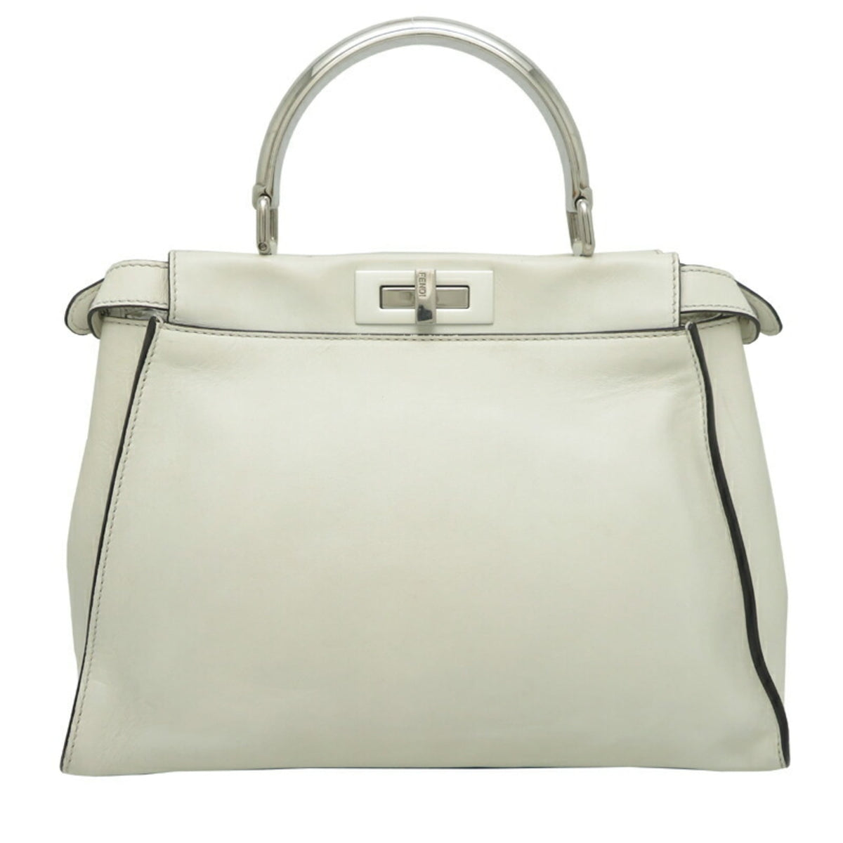 Fendi Peekaboo White Leather Handbag (Pre-Owned)