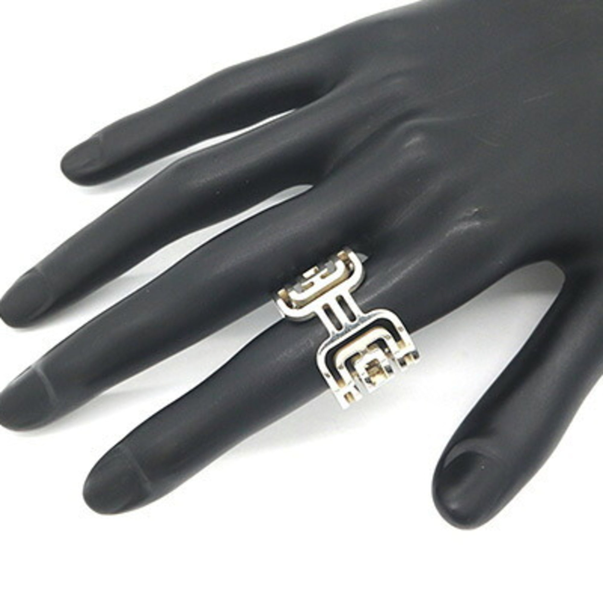 Hermes Silver Sterling Silver 925 Band Ring (Pre-Owned)