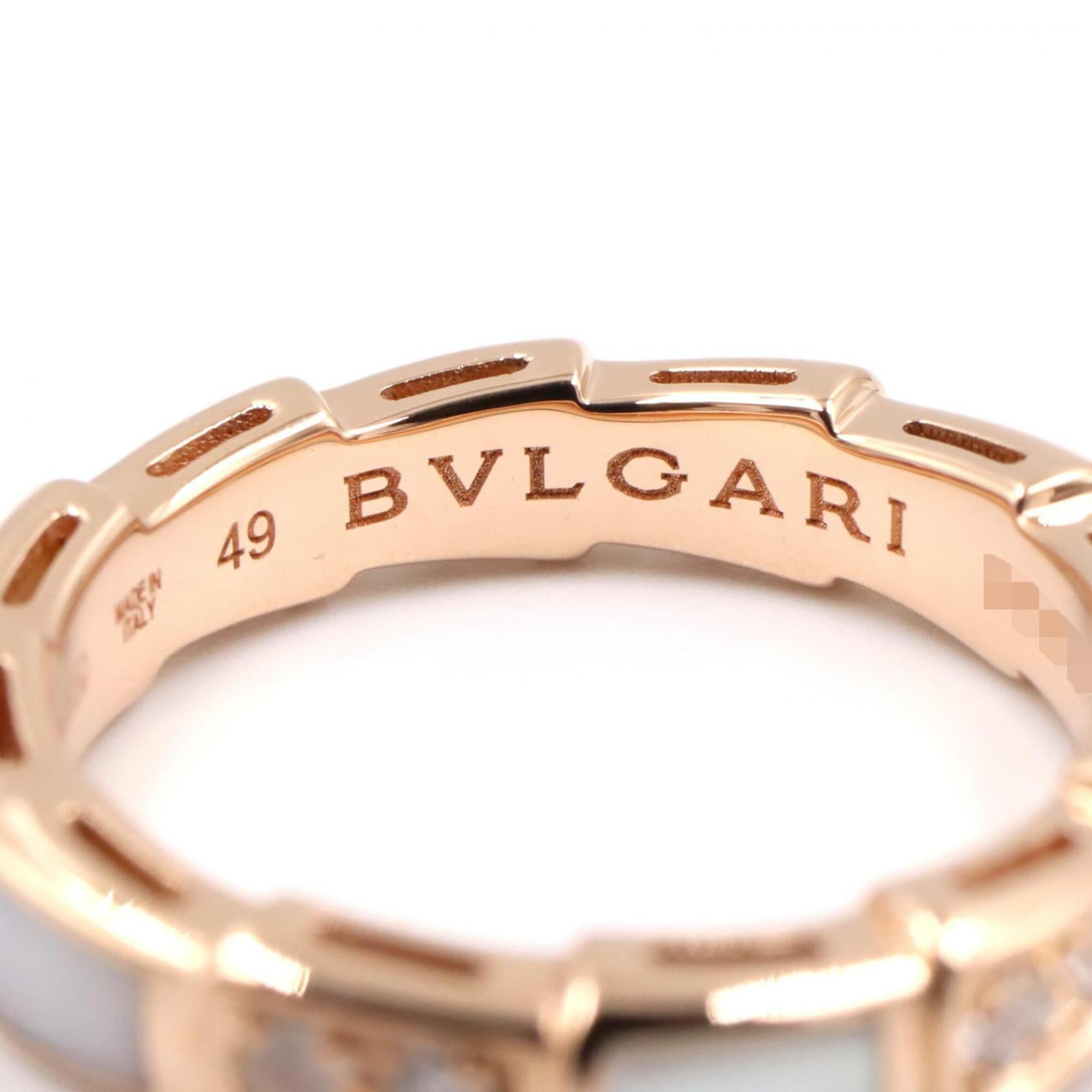 Bvlgari Gold Clear White Pink Gold (18K) Band Ring (Pre-Owned)