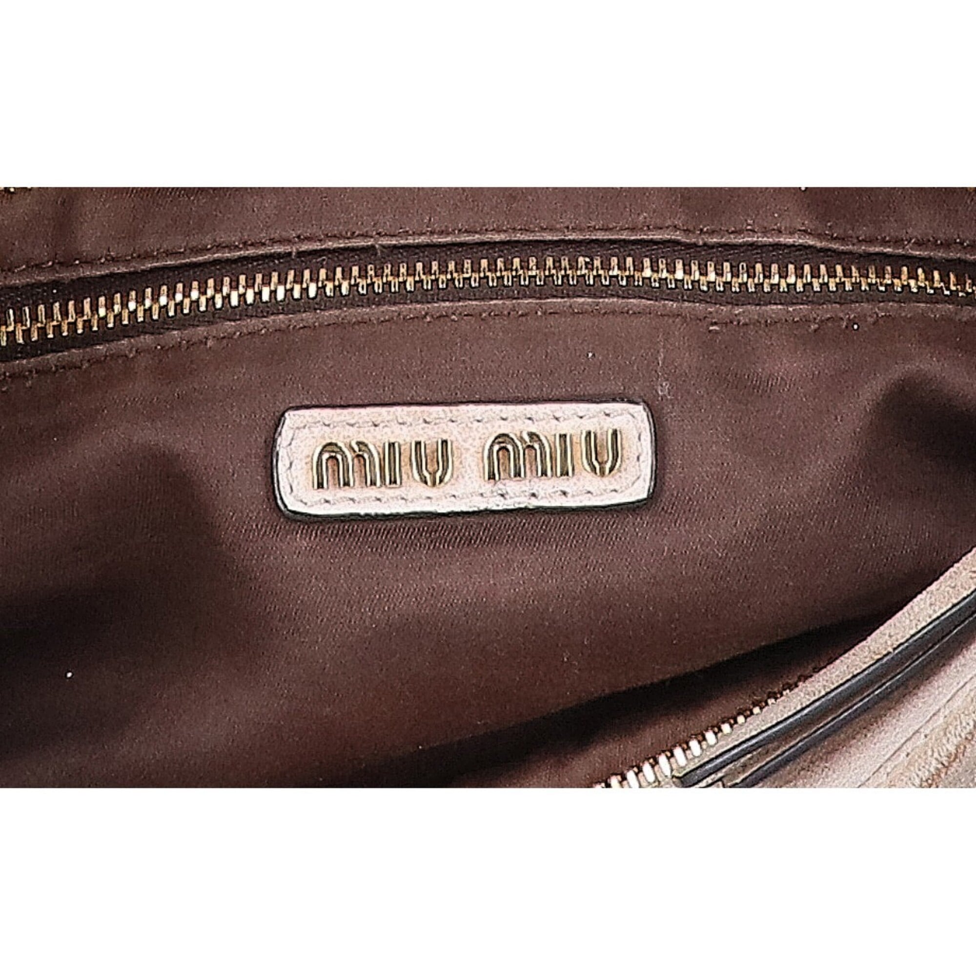 Miu Miu Ivory Leather Shoulder Bag (Pre-Owned)