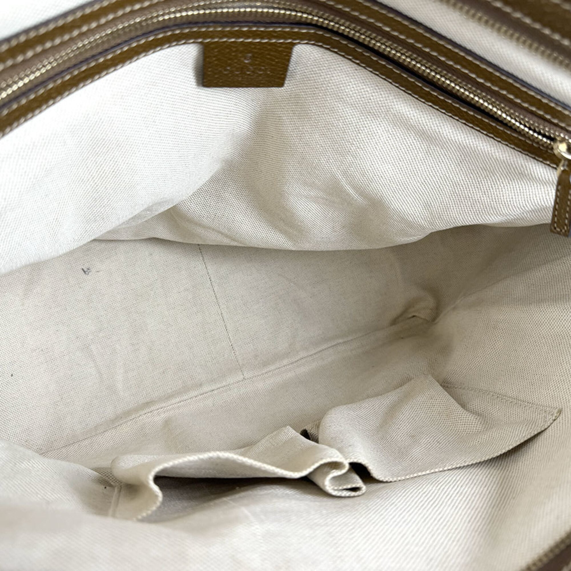 Gucci Brown Gg Canvas Leather Handbag (Pre-Owned)