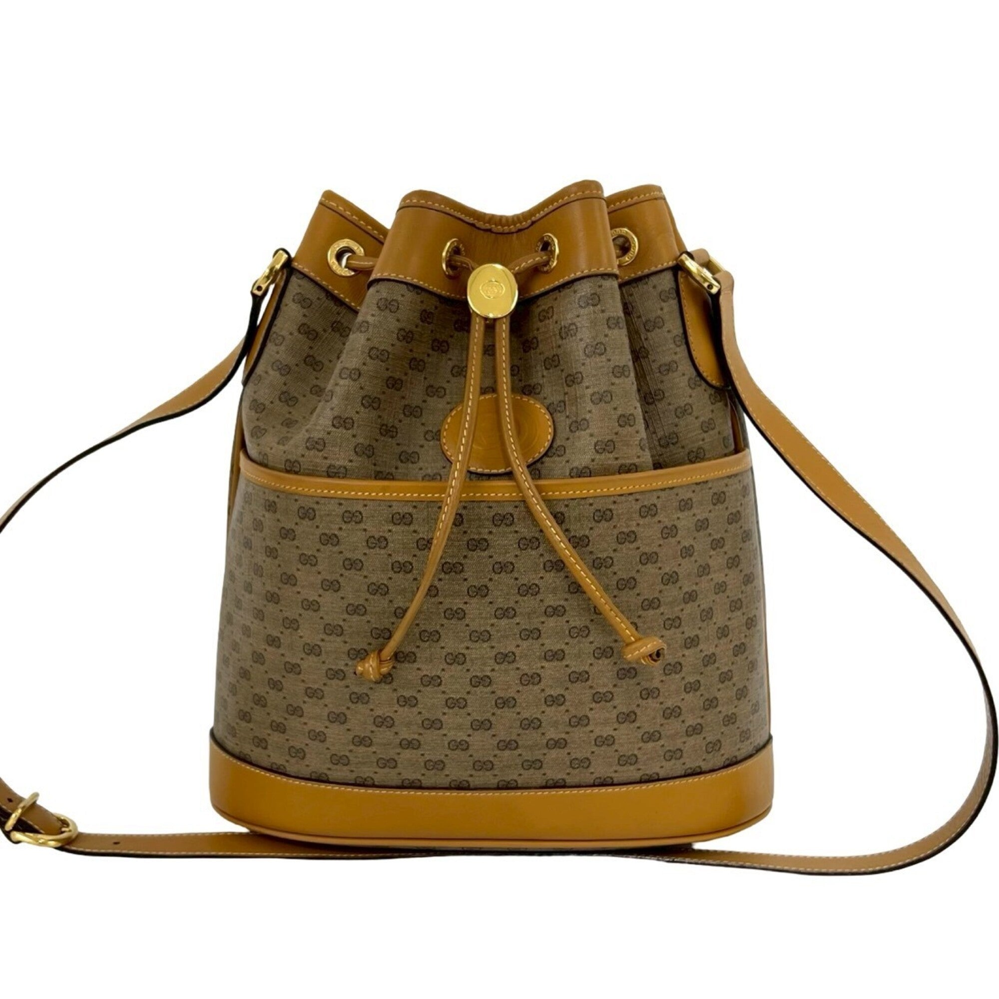 Gucci Brown Pvc Leather Boston Bag Handbag Shoulder Bag (Pre-Owned)