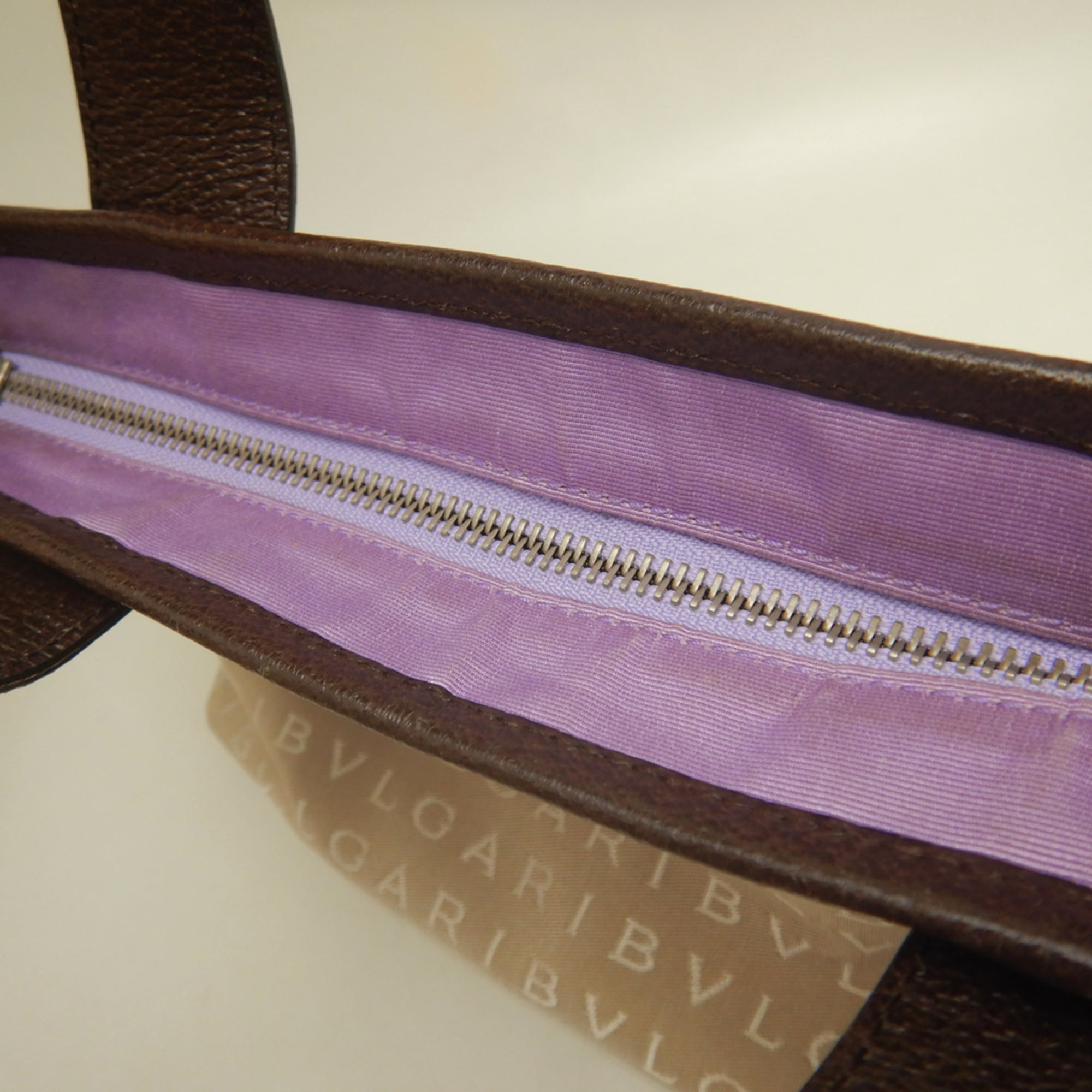 Bvlgari Beige Brown Canvas Leather Handbag (Pre-Owned)
